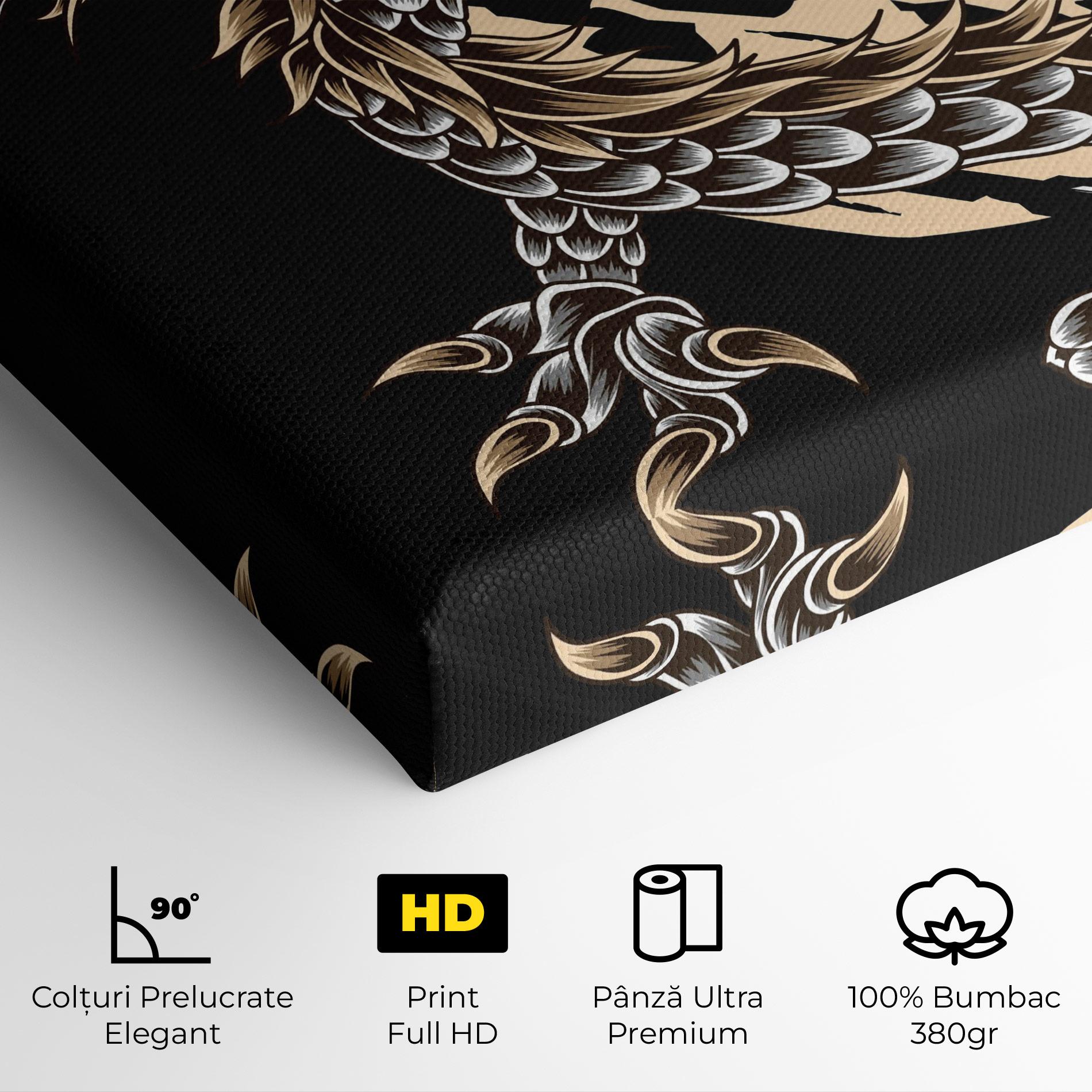 Tablou Canvas Cream Moon Dragon mockup 4