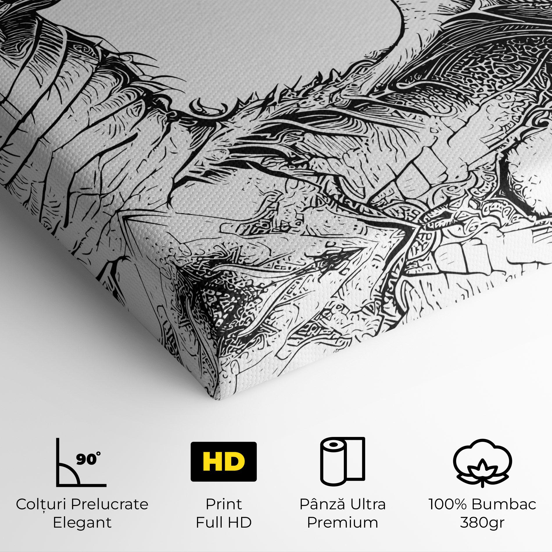 Tablou Canvas Dragon Sketch mockup 4