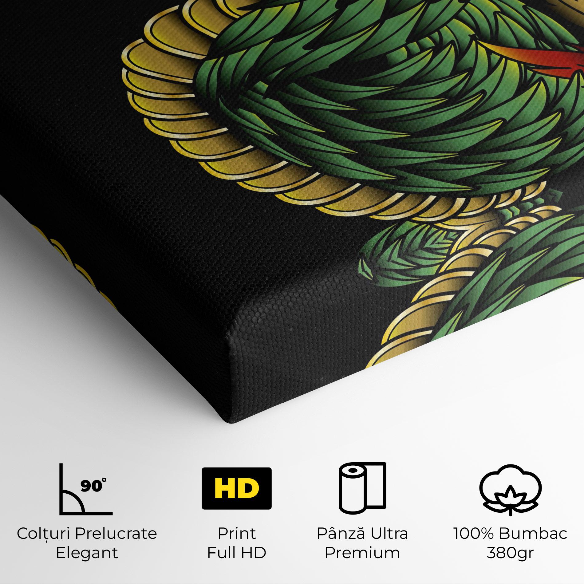 Tablou Canvas Green Yellow Dragon mockup 4