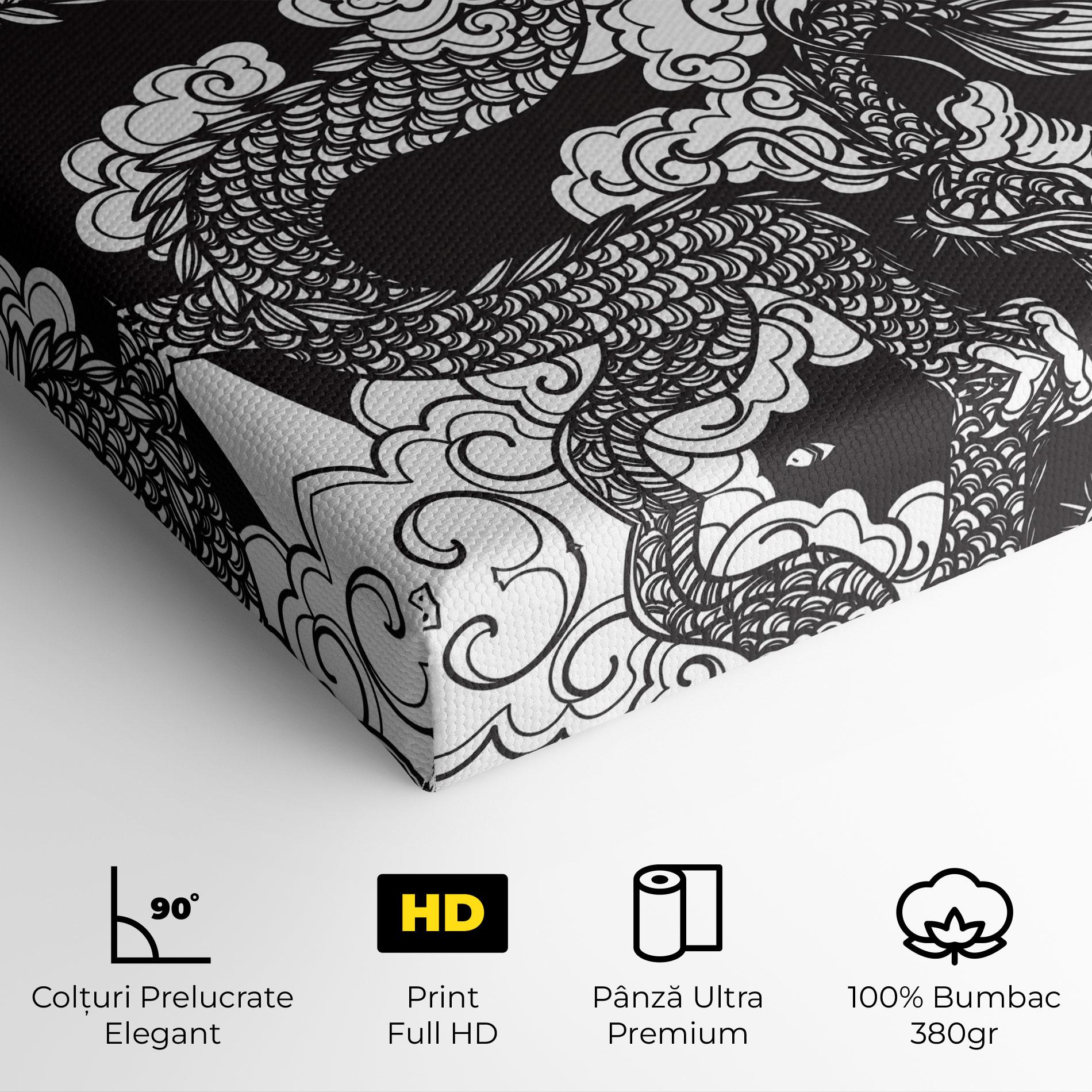 Tablou Canvas Grey Moon Dragon mockup 4