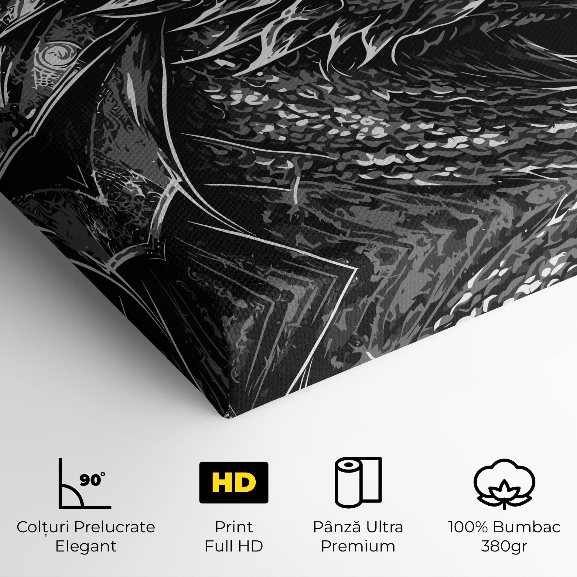 Tablou Canvas Grey White Dragon mockup 4
