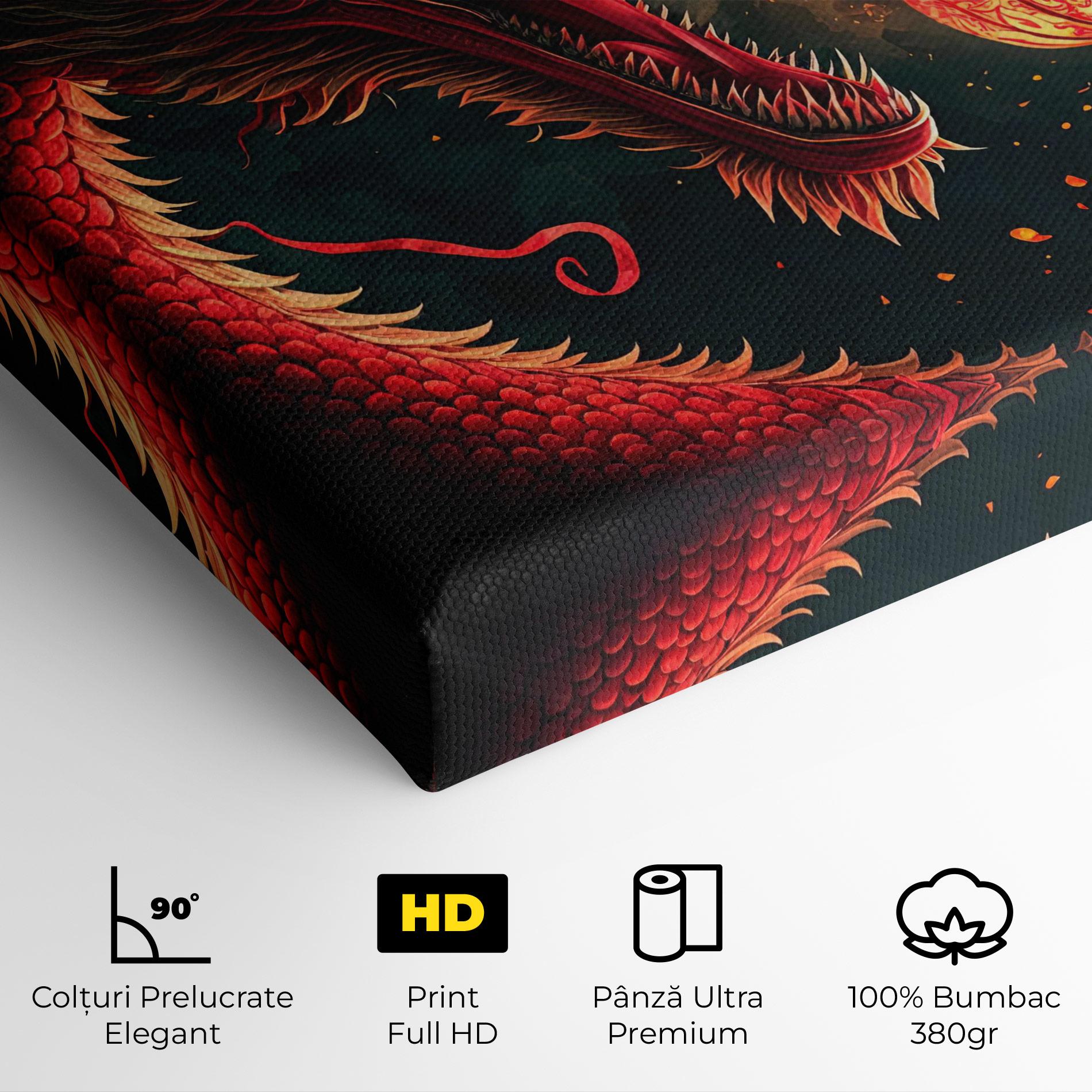 Tablou Canvas Red Fire Dragon mockup 4