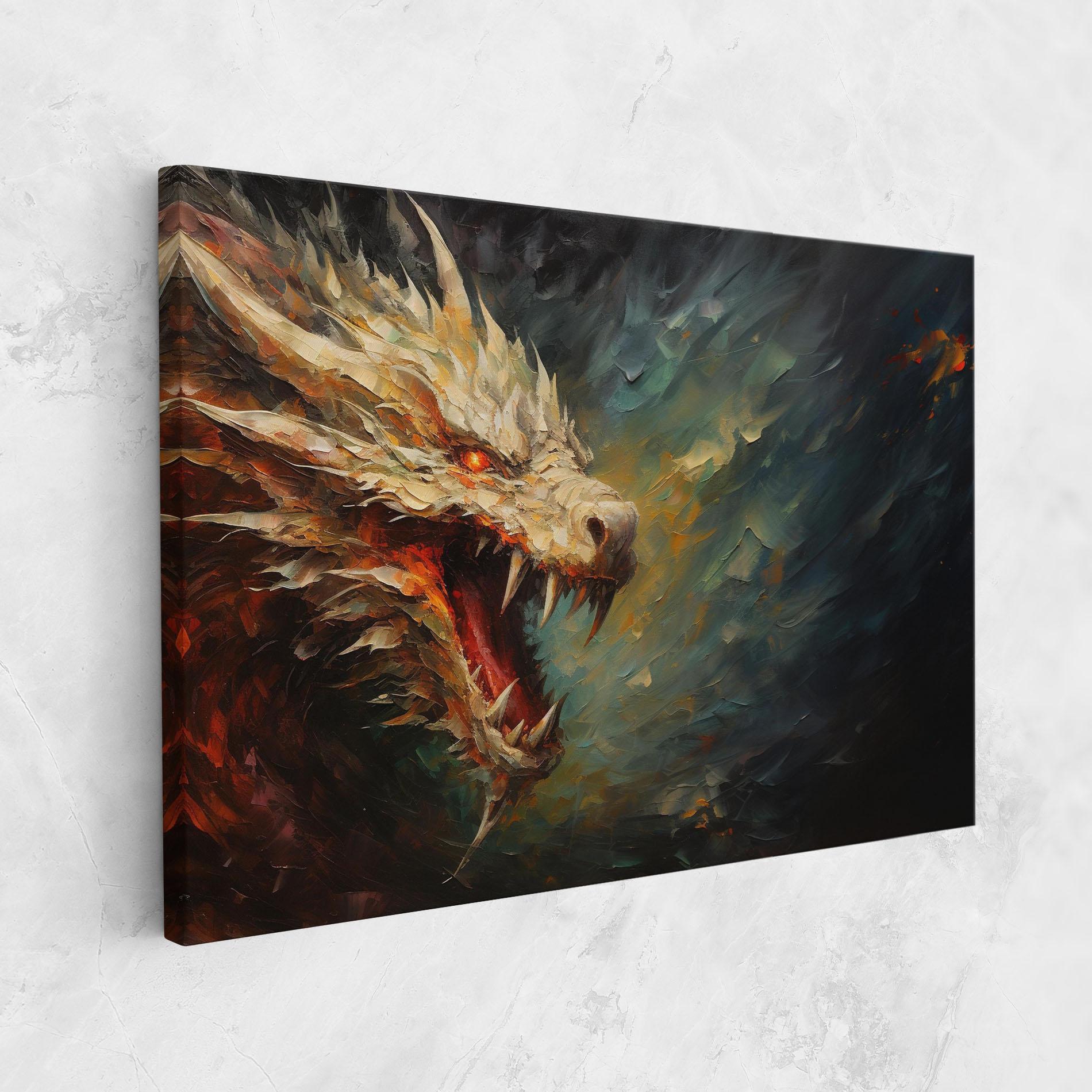 Tablou Canvas Angry Dragon Painting mockup 1