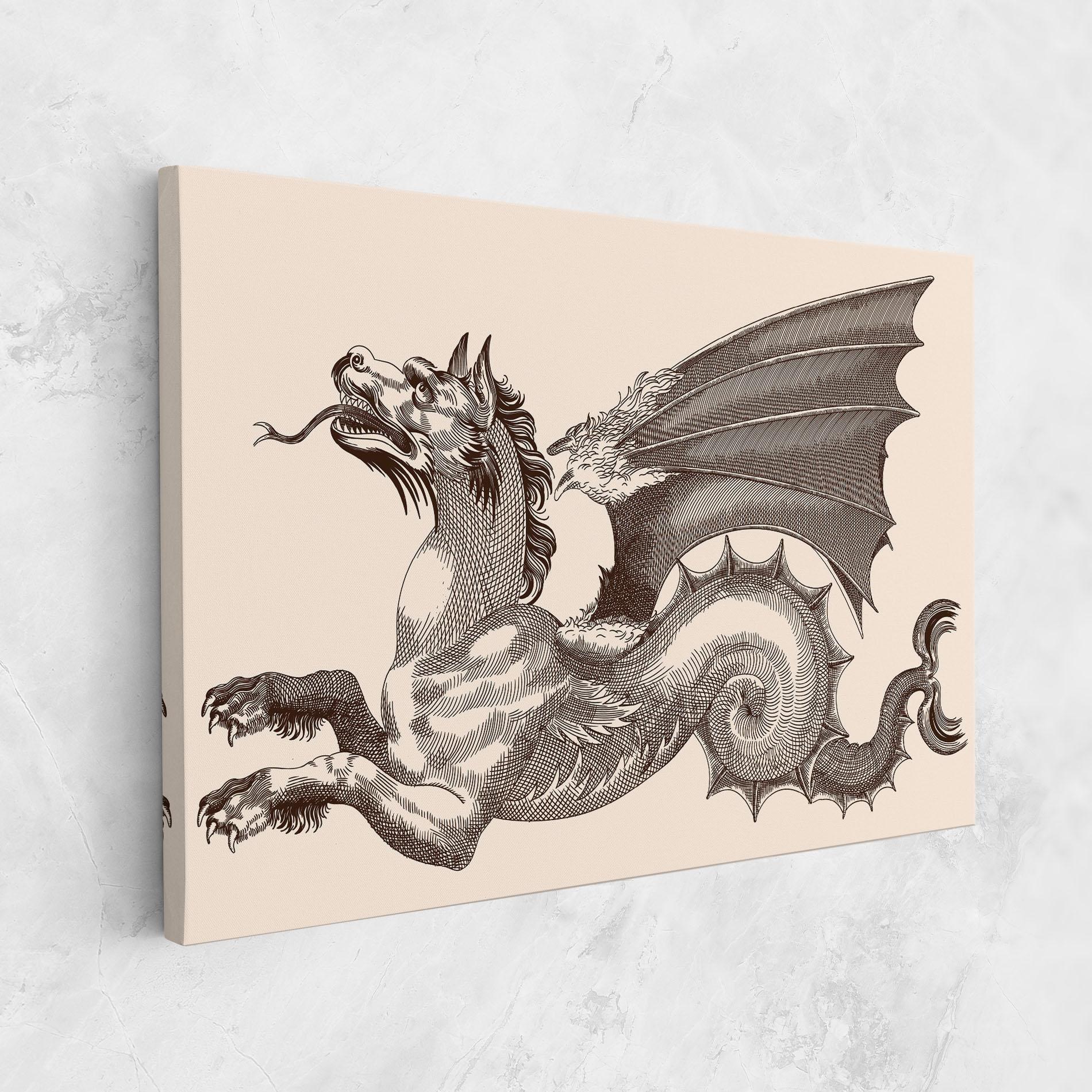 Tablou Canvas Brown Dragon mockup 1