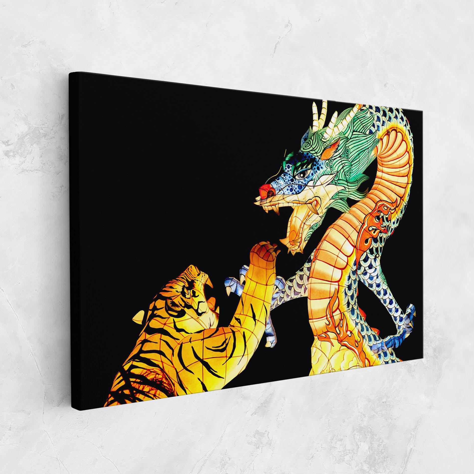 Tablou Canvas Chinese Dragon And Tiger mockup 1
