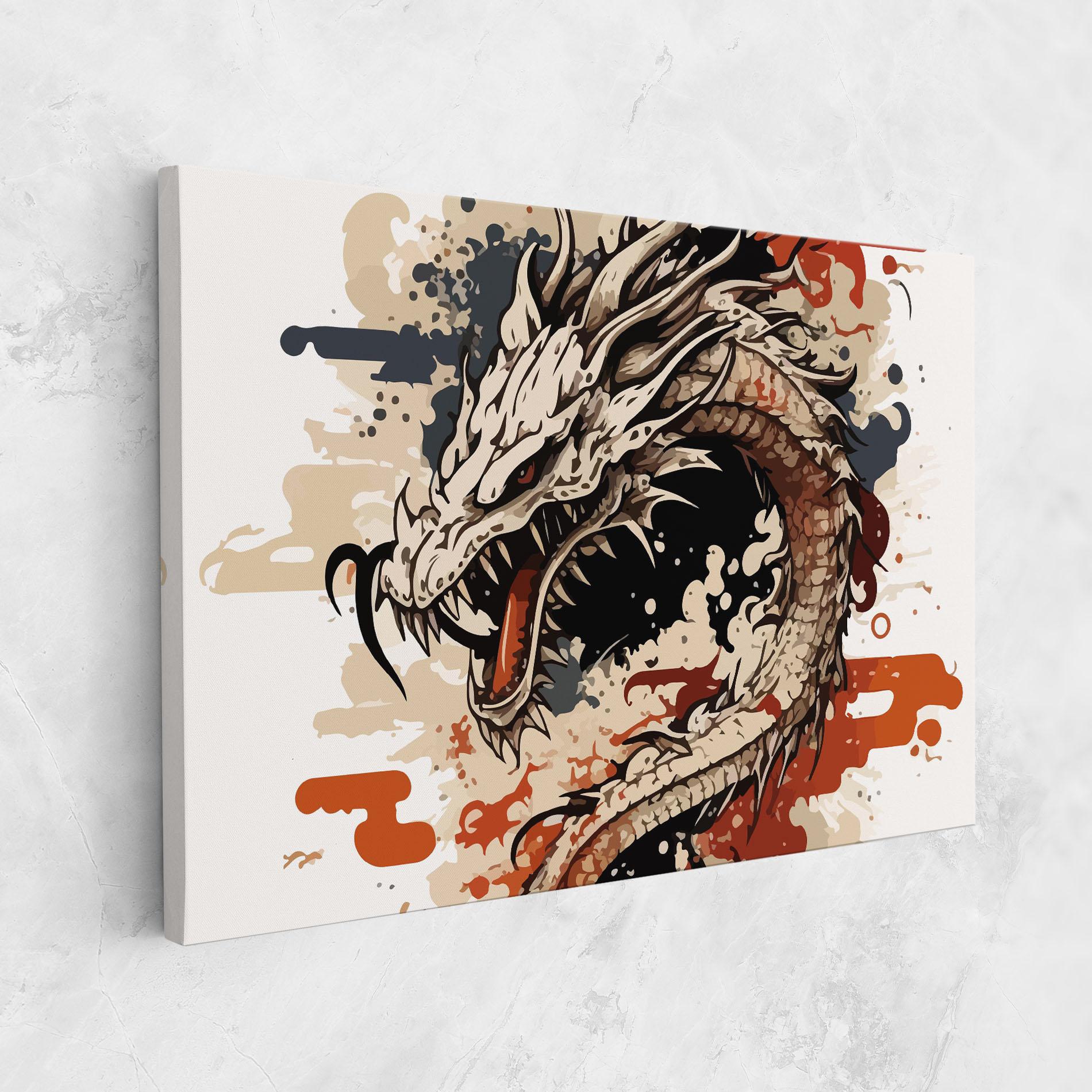 Tablou Canvas Cream Dragon Art mockup 1