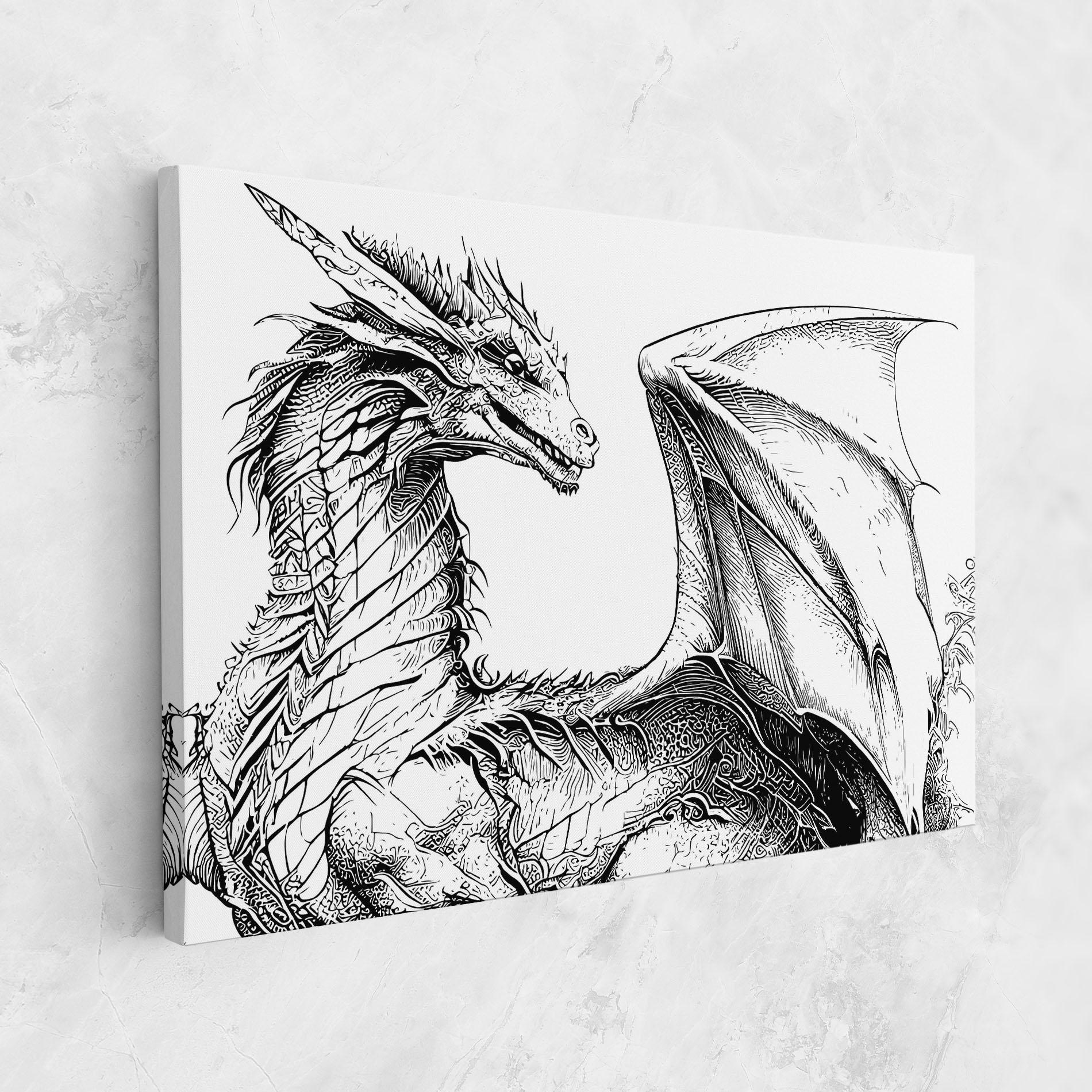 Tablou Canvas Dragon Sketch mockup 1