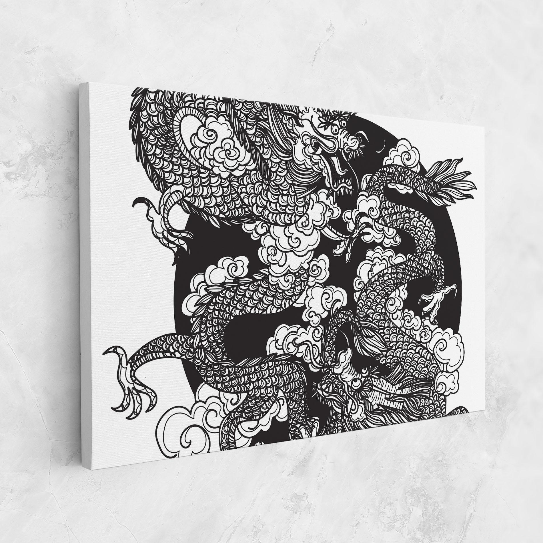 Tablou Canvas Grey Moon Dragon mockup 1