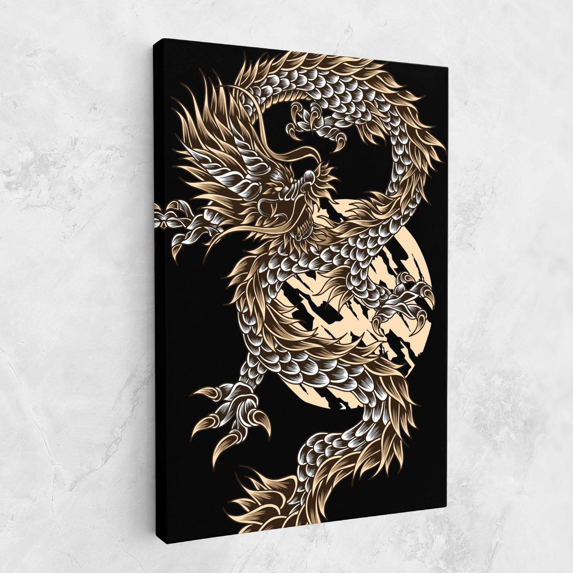 Tablou Canvas Cream Moon Dragon mockup 1