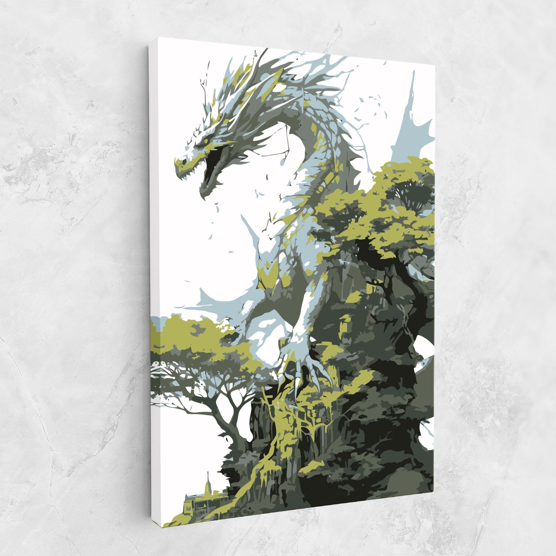 Tablou Canvas Grey Nature Dragon mockup 1