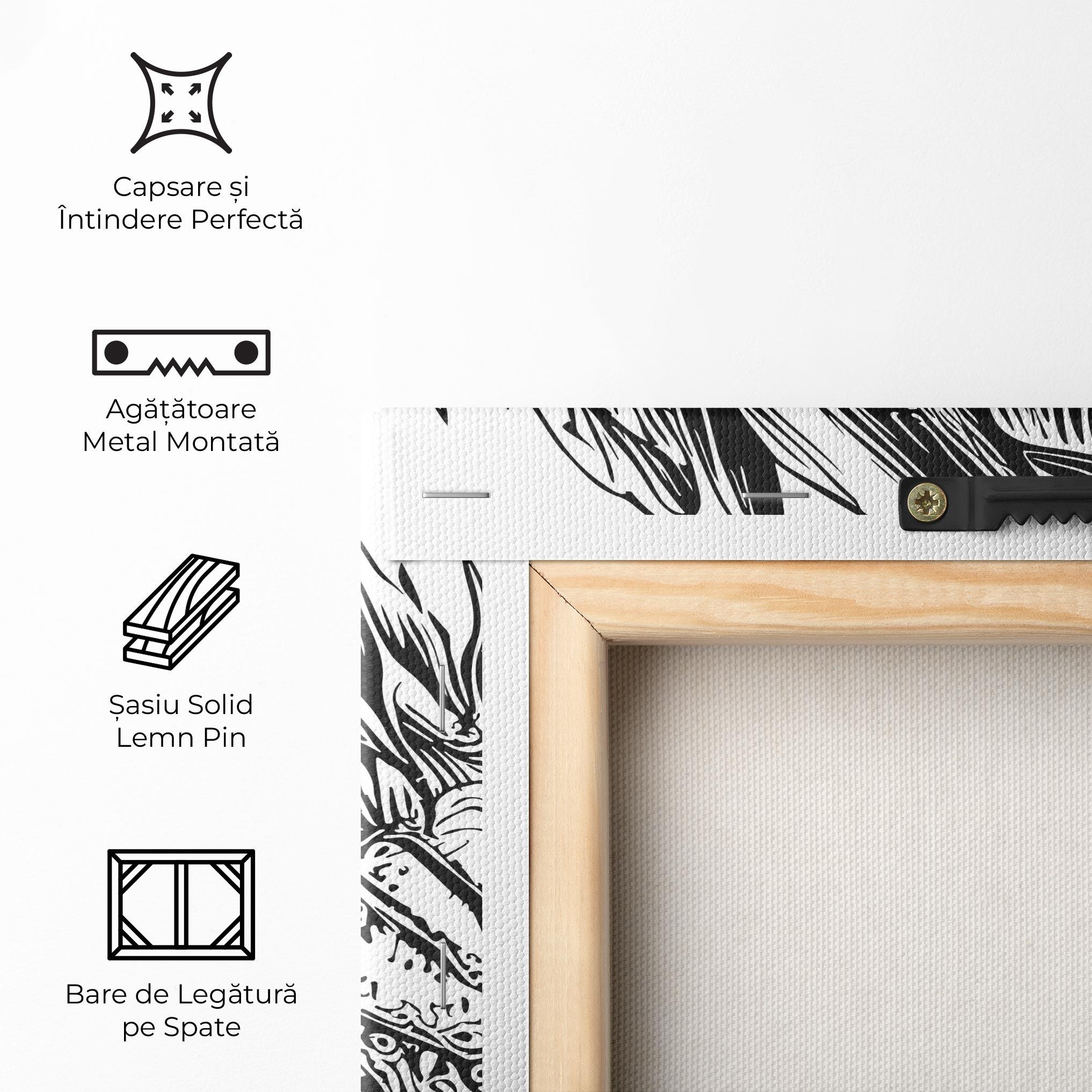 Tablou Canvas Black Line Dragon mockup 5