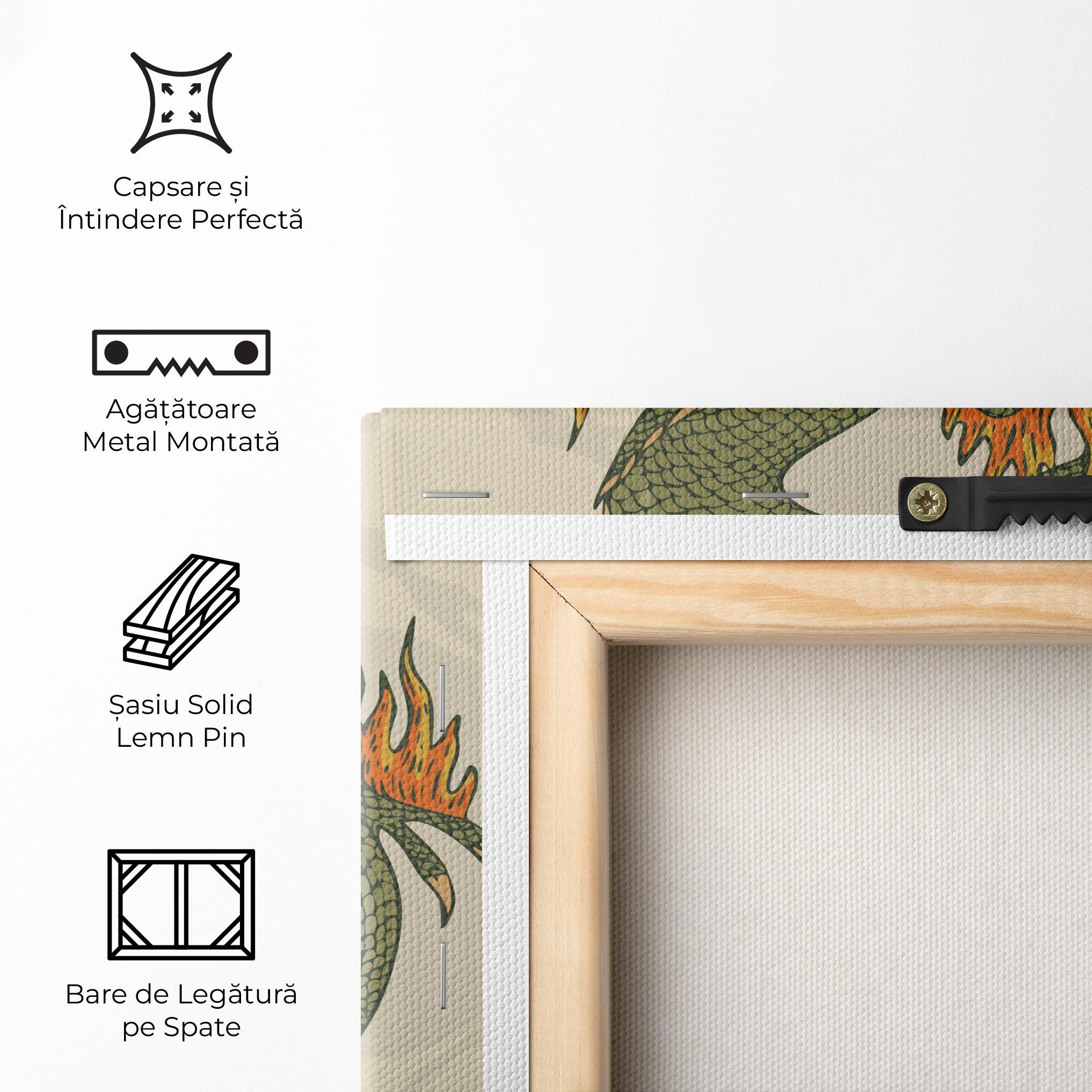 Tablou Canvas Chinese Dragon Green mockup 5