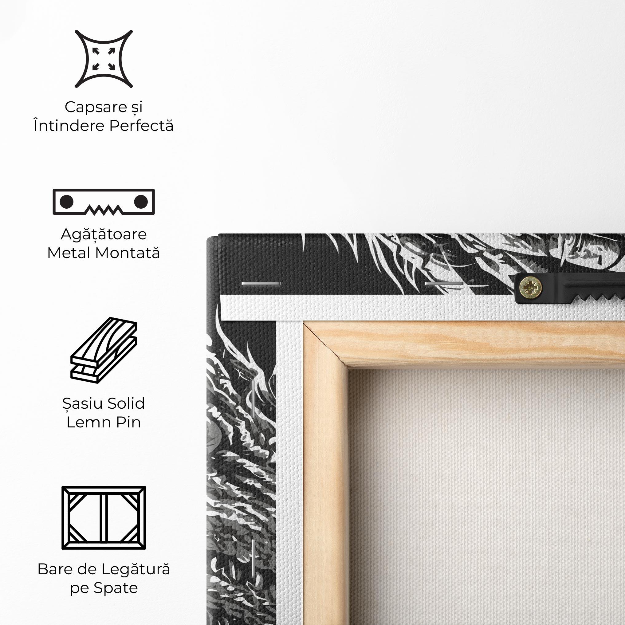 Tablou Canvas Grey White Dragon mockup 5