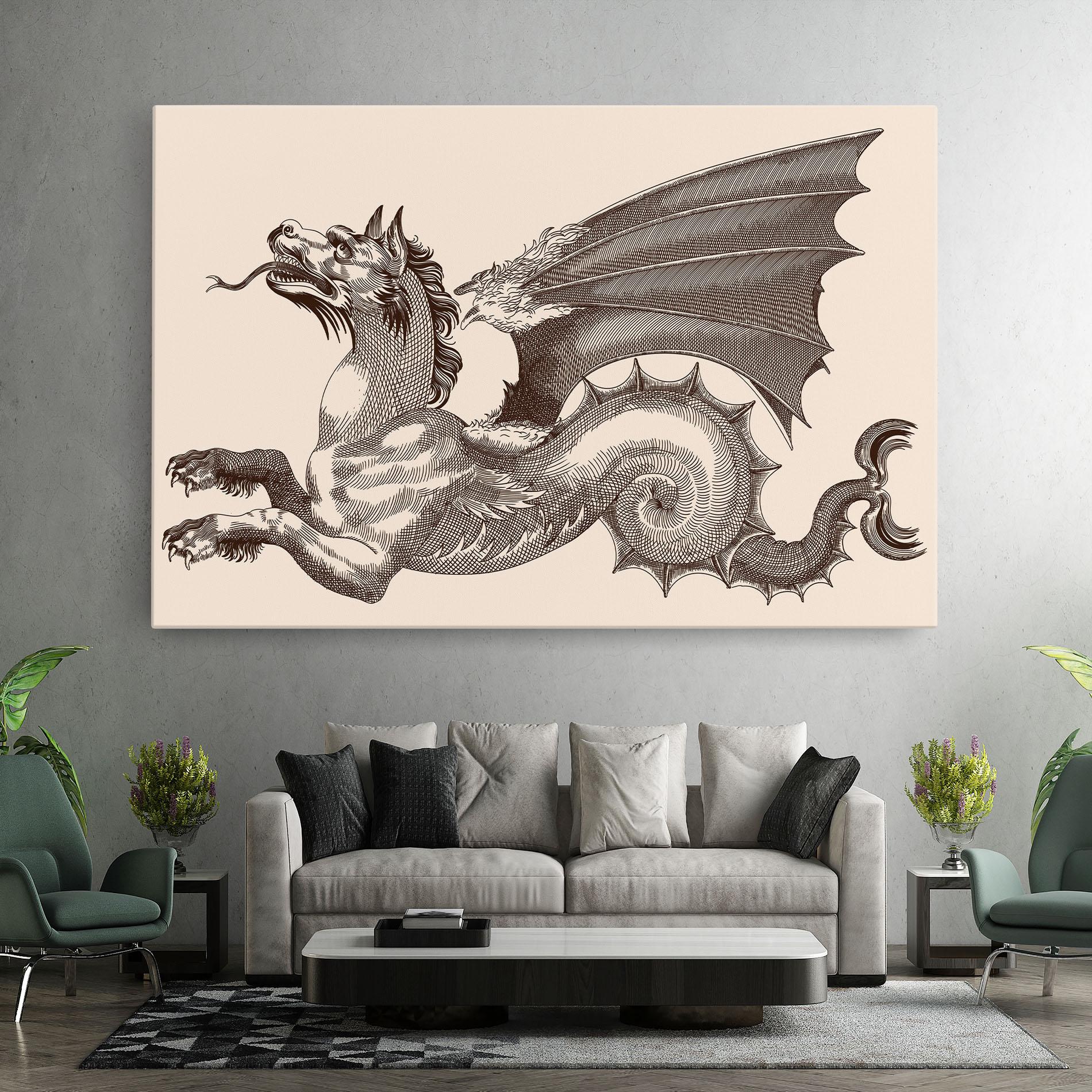 Tablou Canvas Brown Dragon mockup 7