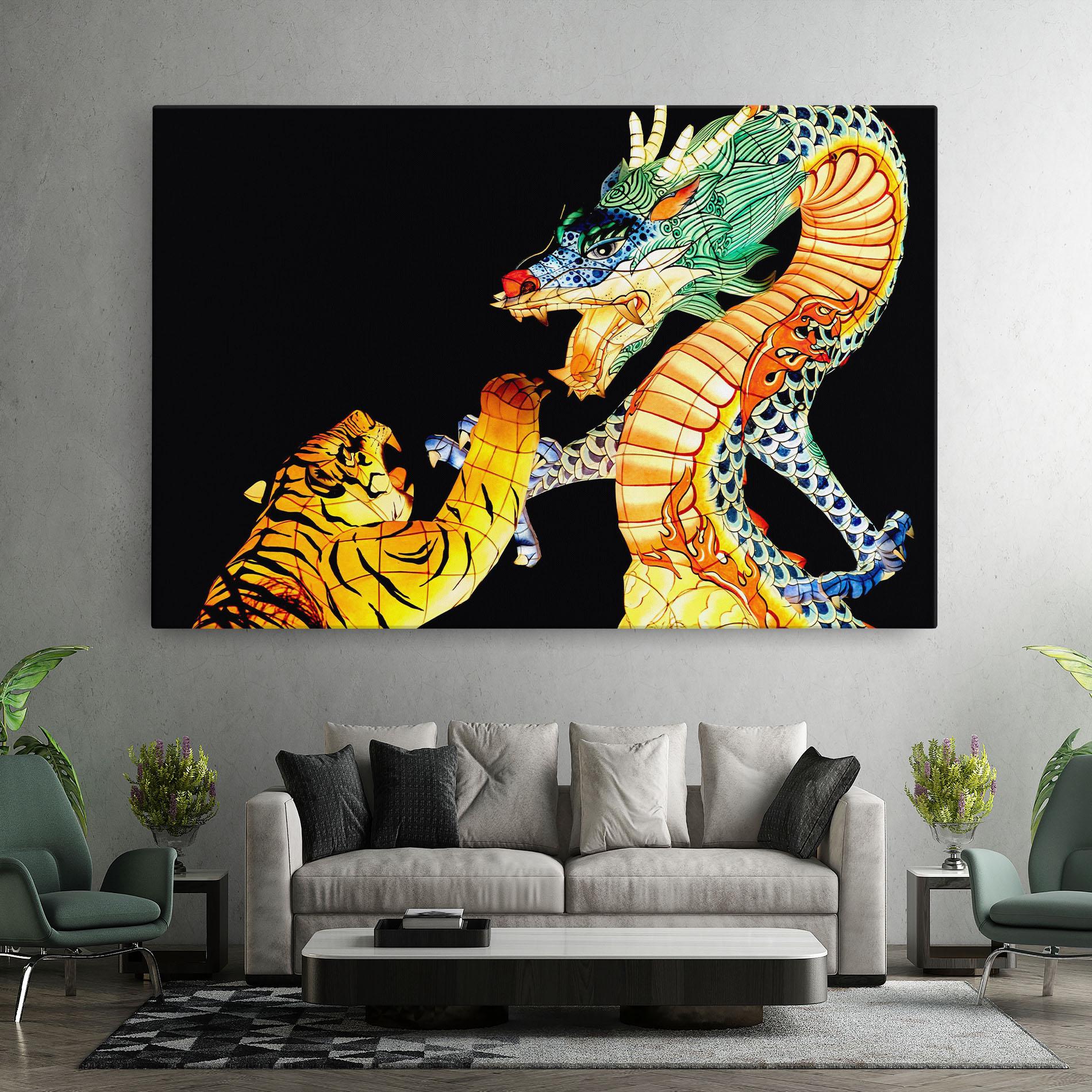 Tablou Canvas Chinese Dragon And Tiger mockup 7