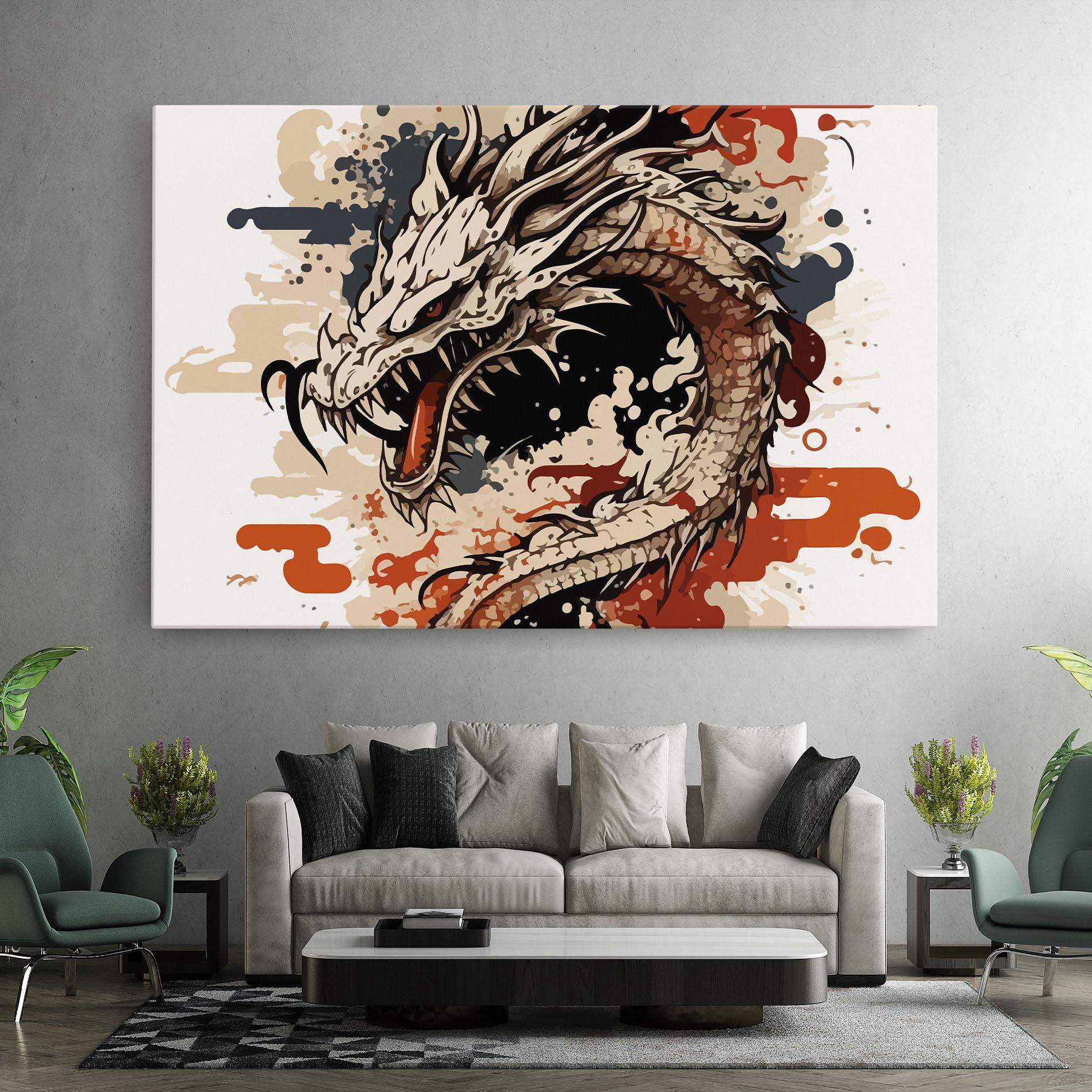 Tablou Canvas Cream Dragon Art mockup 7