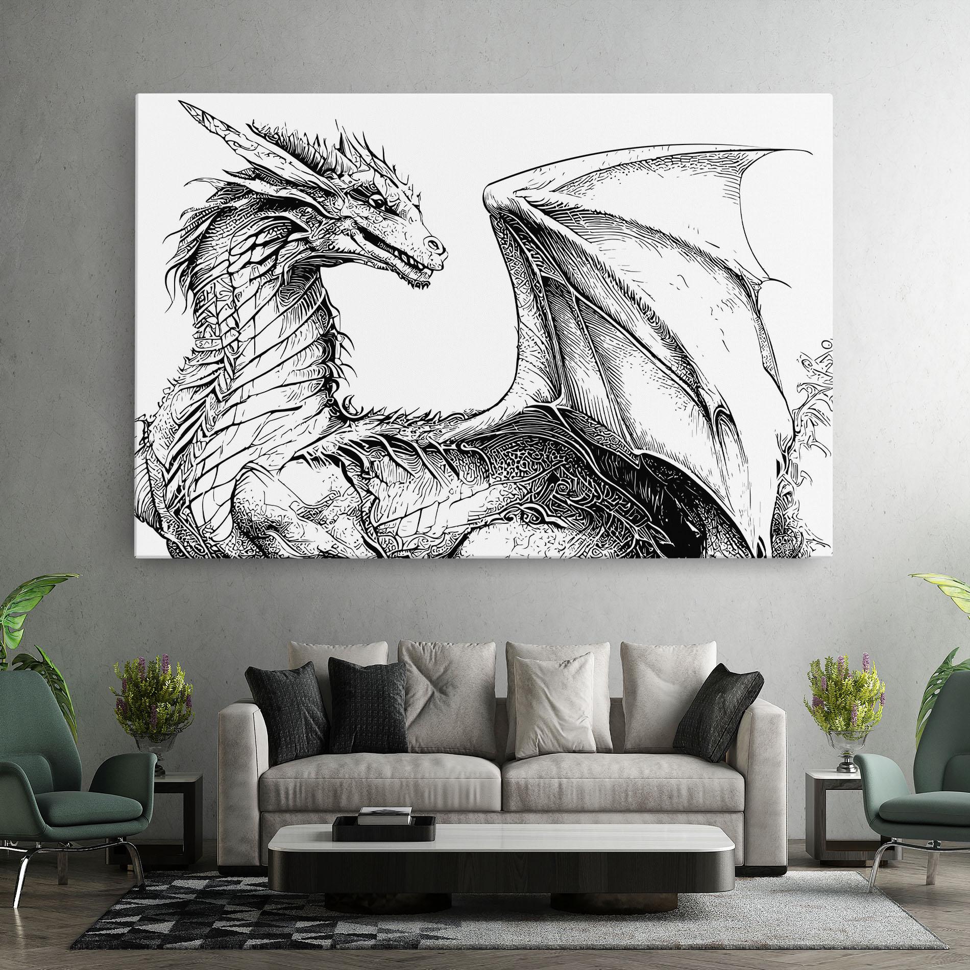 Tablou Canvas Dragon Sketch mockup 7