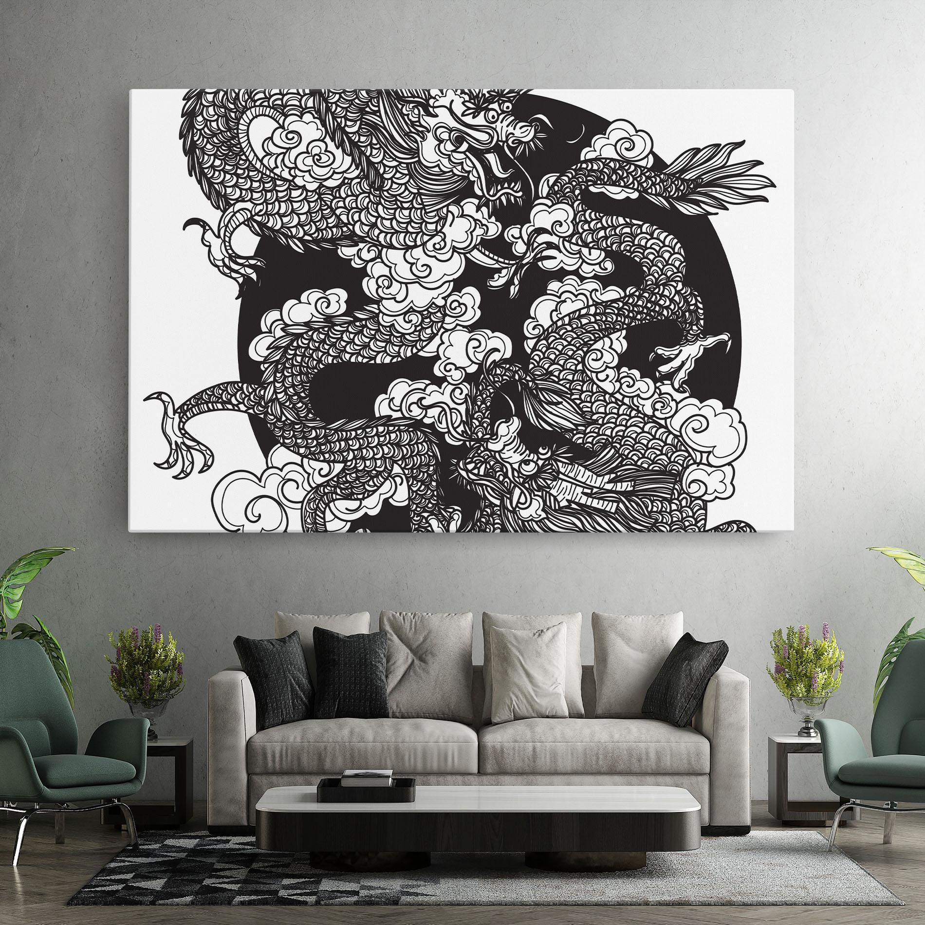 Tablou Canvas Grey Moon Dragon mockup 7