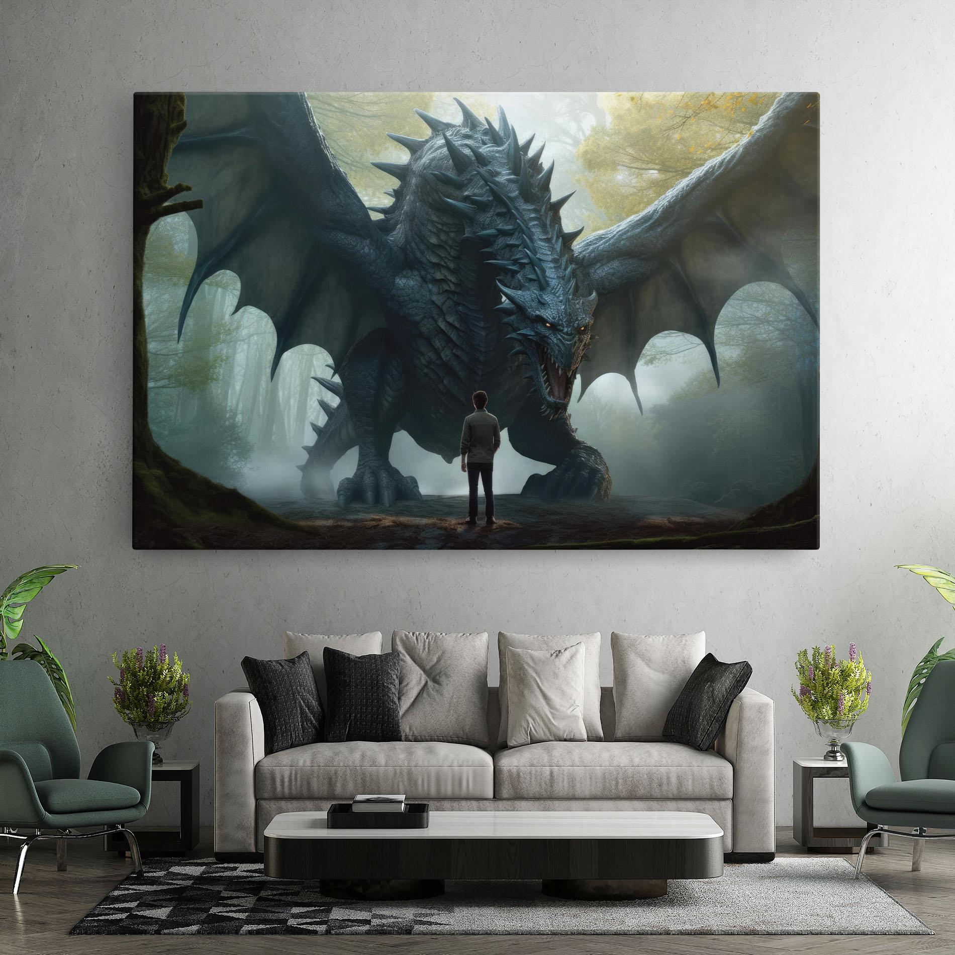 Tablou Canvas Huge Dragon Fantasy mockup 7