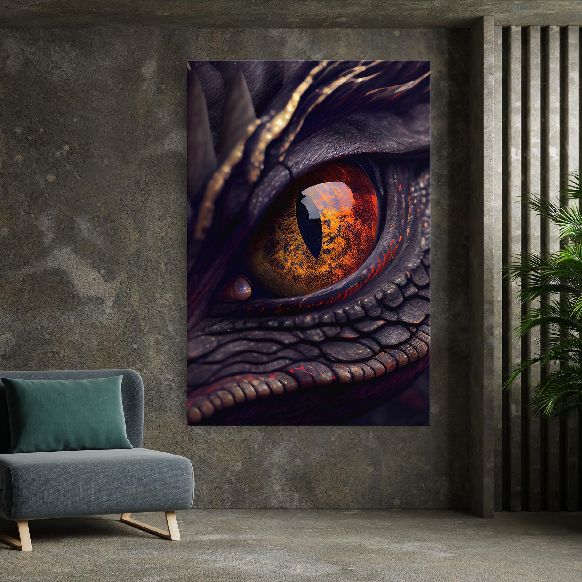 Tablou Canvas Close Up Red Eye Dragon mockup 7