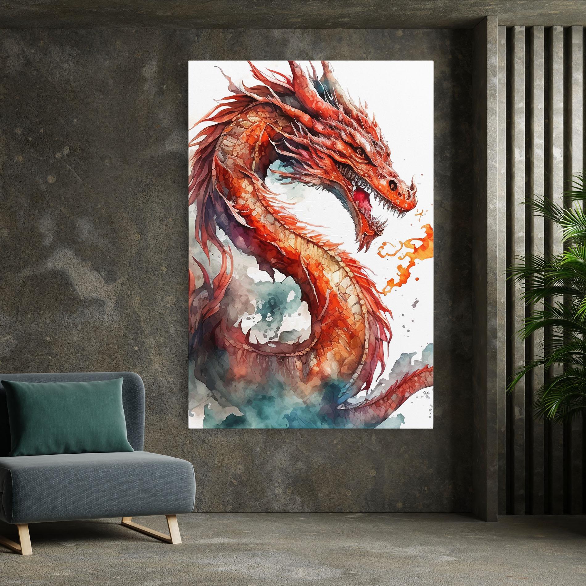 Tablou Canvas Fire Dragon mockup 7