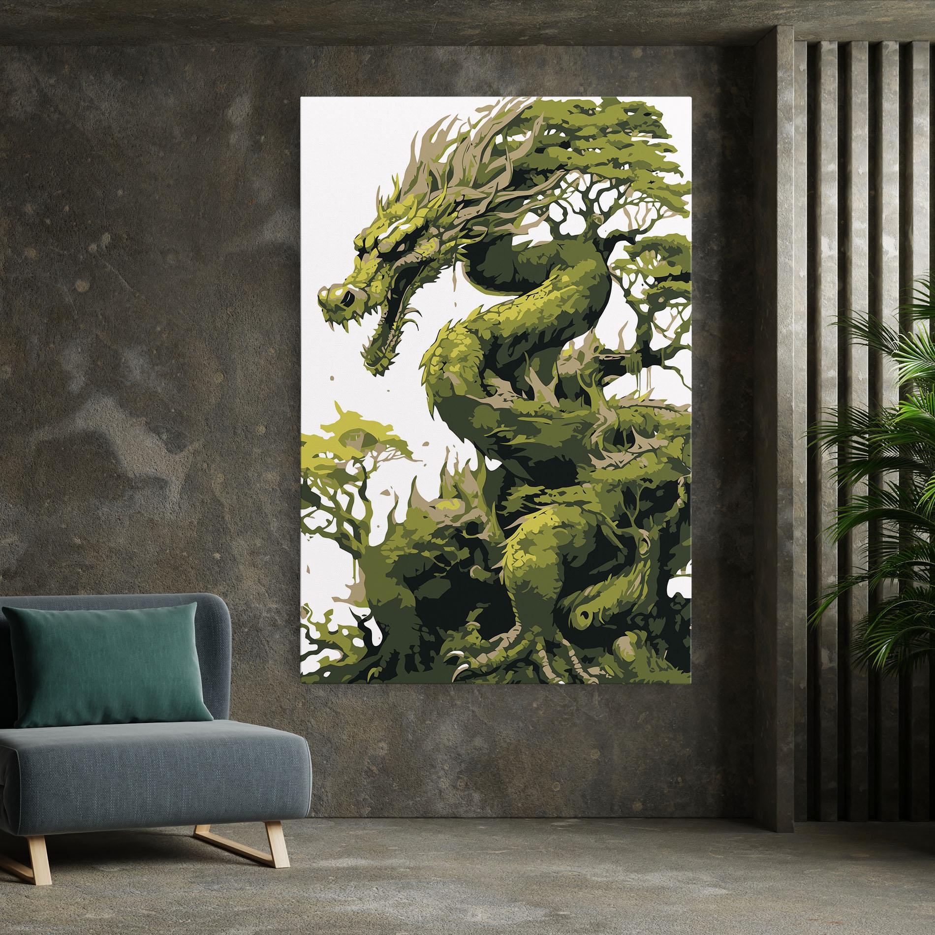Tablou Canvas Green Nature Dragon mockup 7