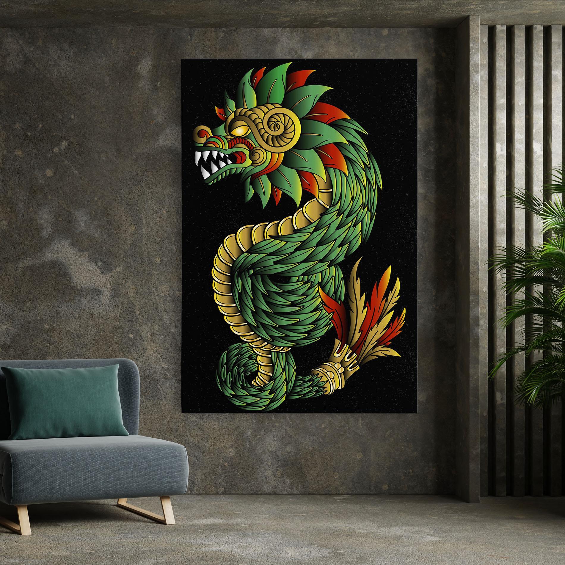 Tablou Canvas Green Yellow Dragon mockup 7