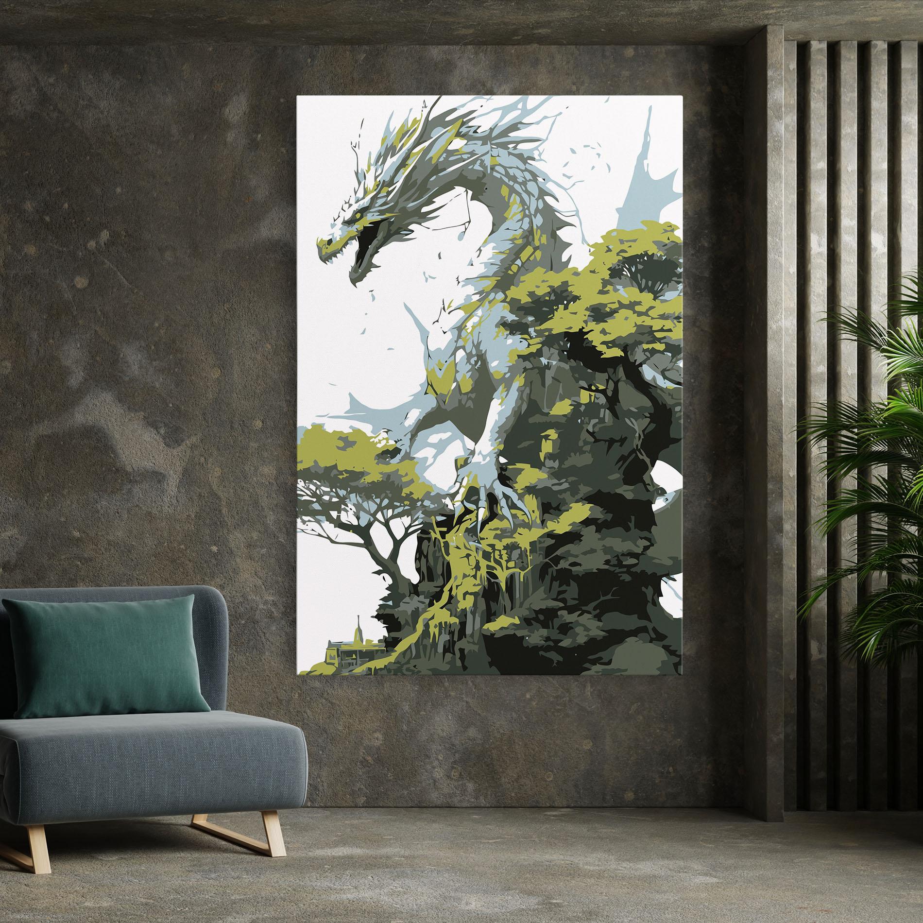 Tablou Canvas Grey Nature Dragon mockup 7