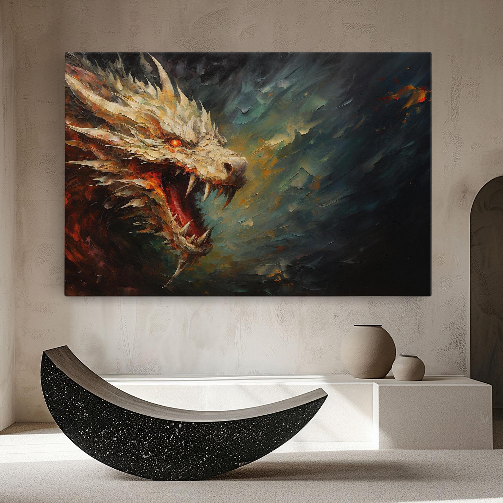Tablou Canvas Angry Dragon Painting mockup 8
