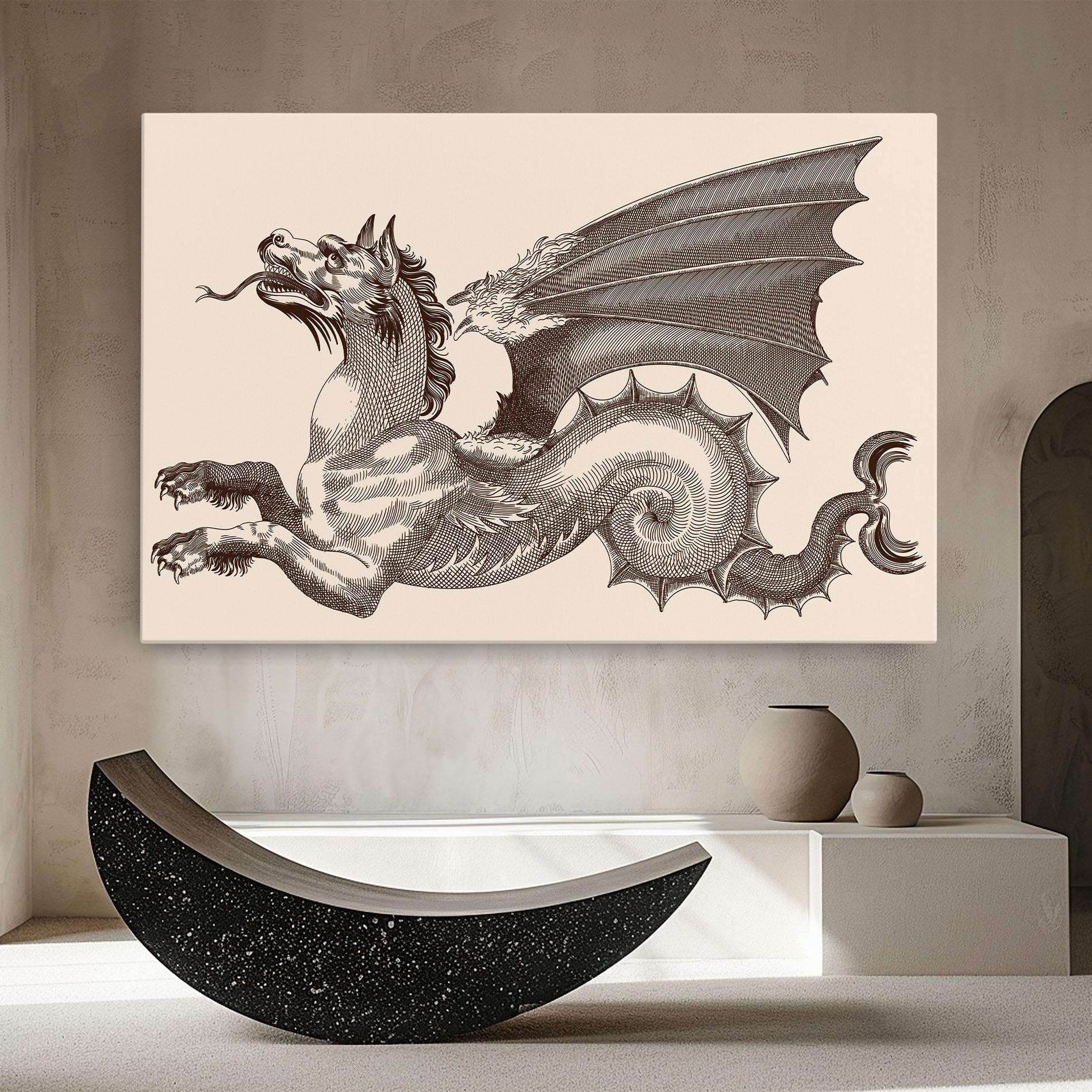 Tablou Canvas Brown Dragon mockup 8