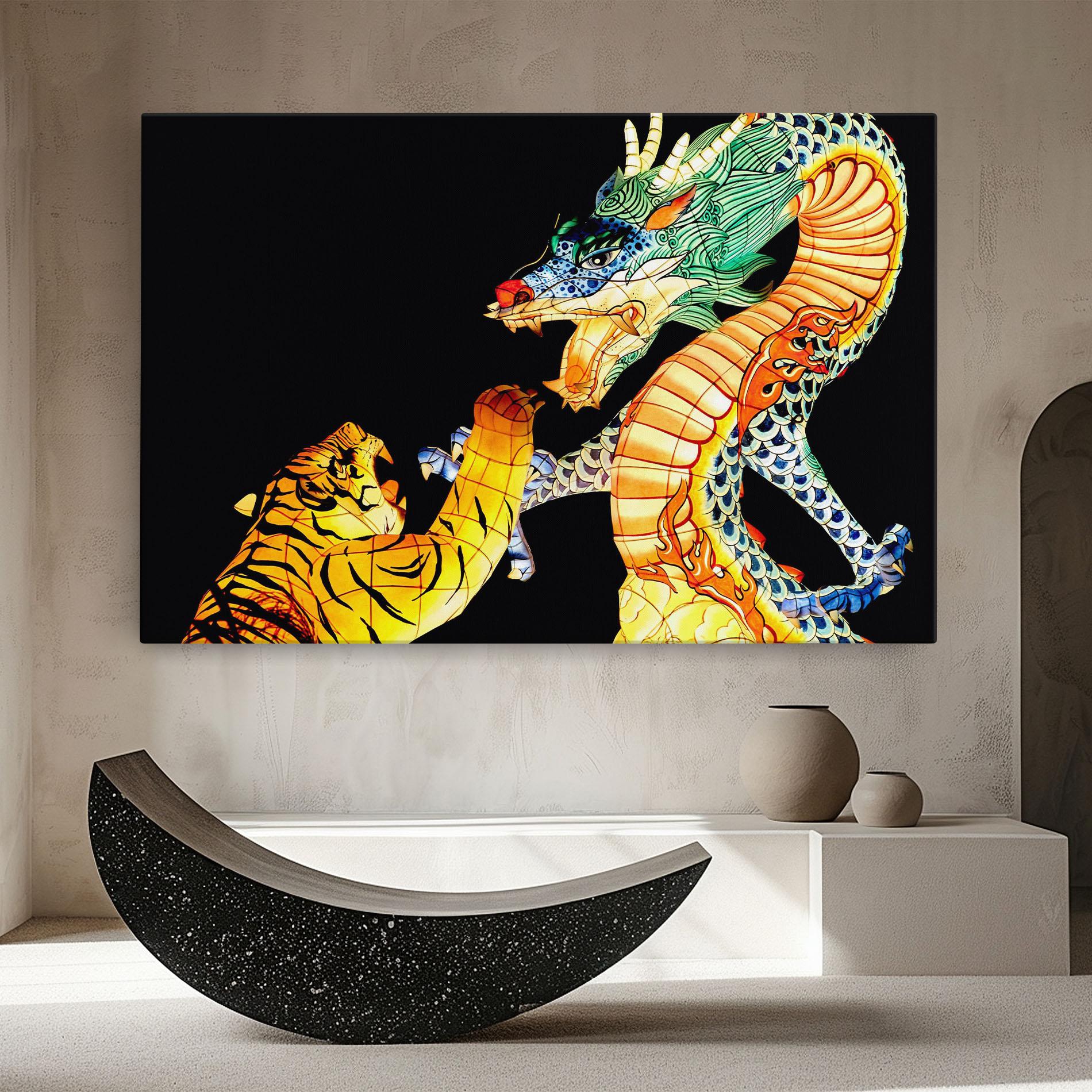 Tablou Canvas Chinese Dragon And Tiger mockup 8