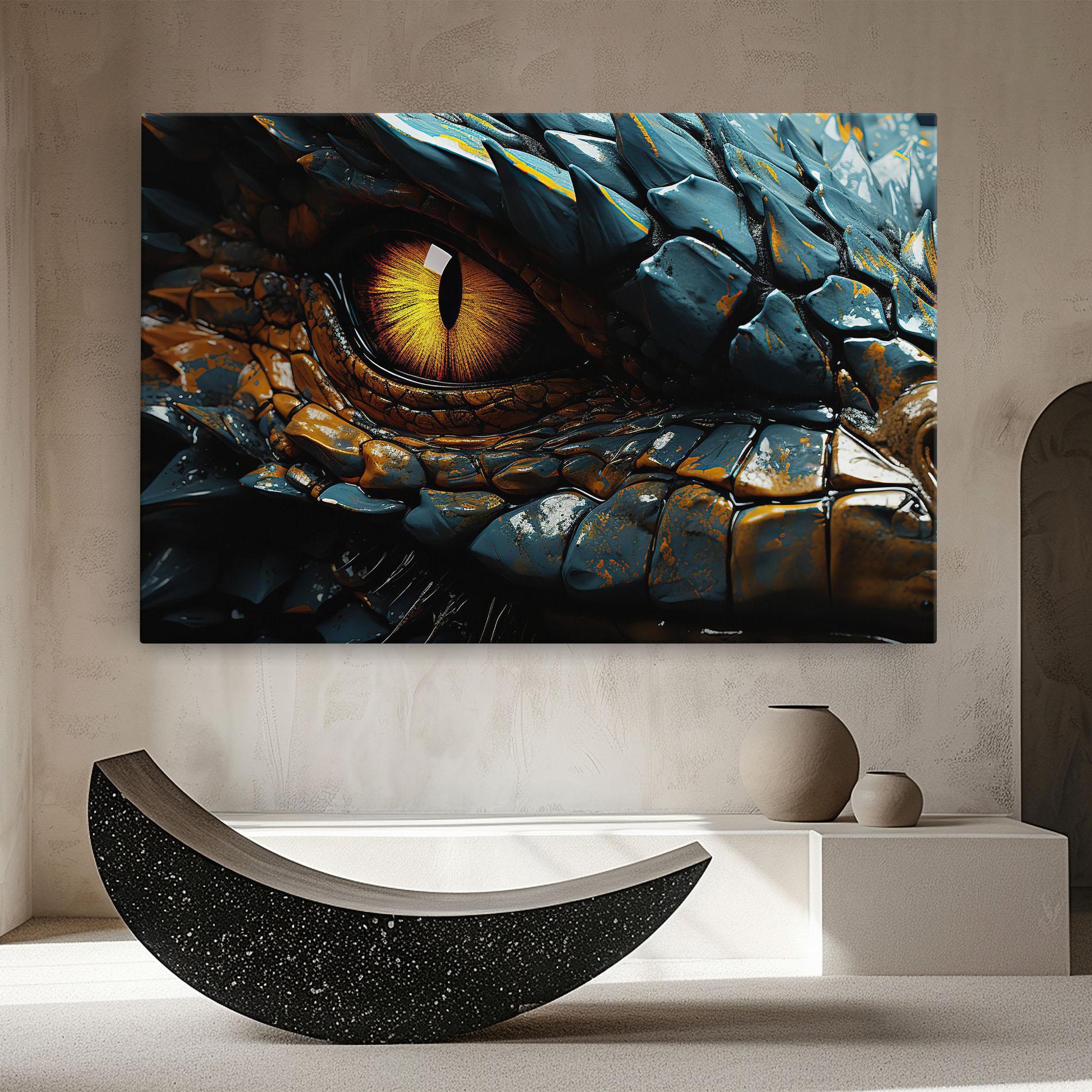 Tablou Canvas Yellow Dragon Eye mockup 8