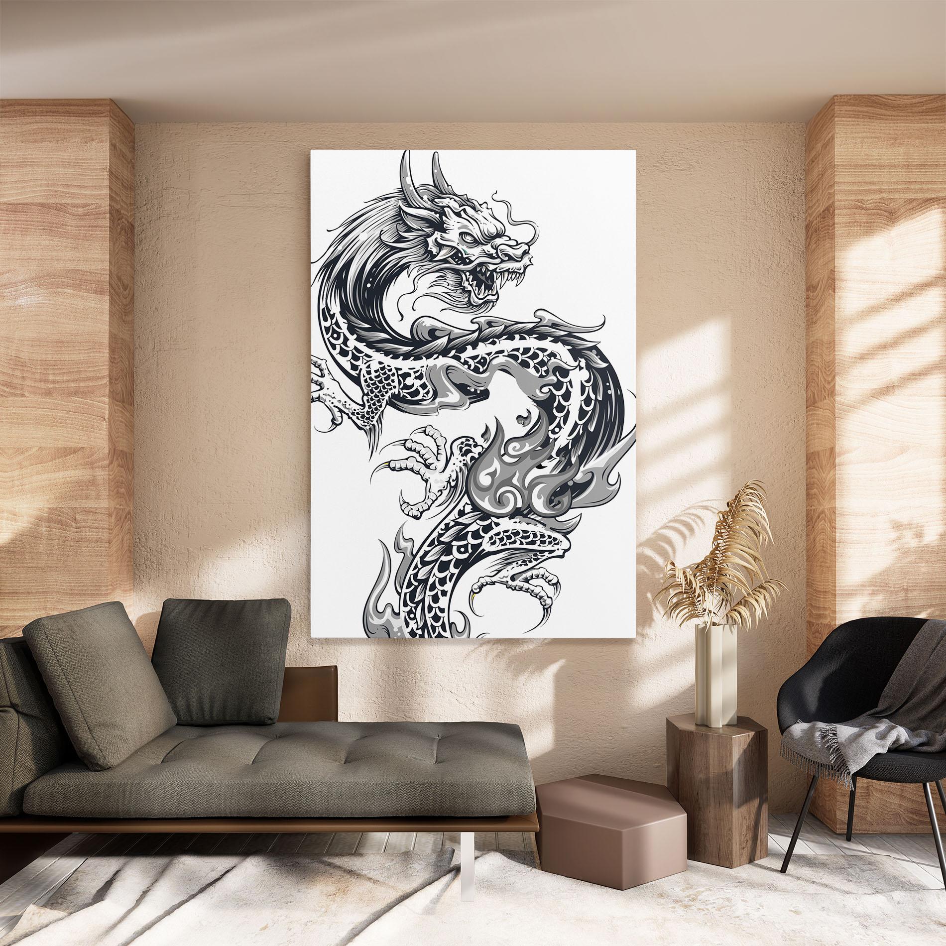 Tablou Canvas Dragon Line mockup 8