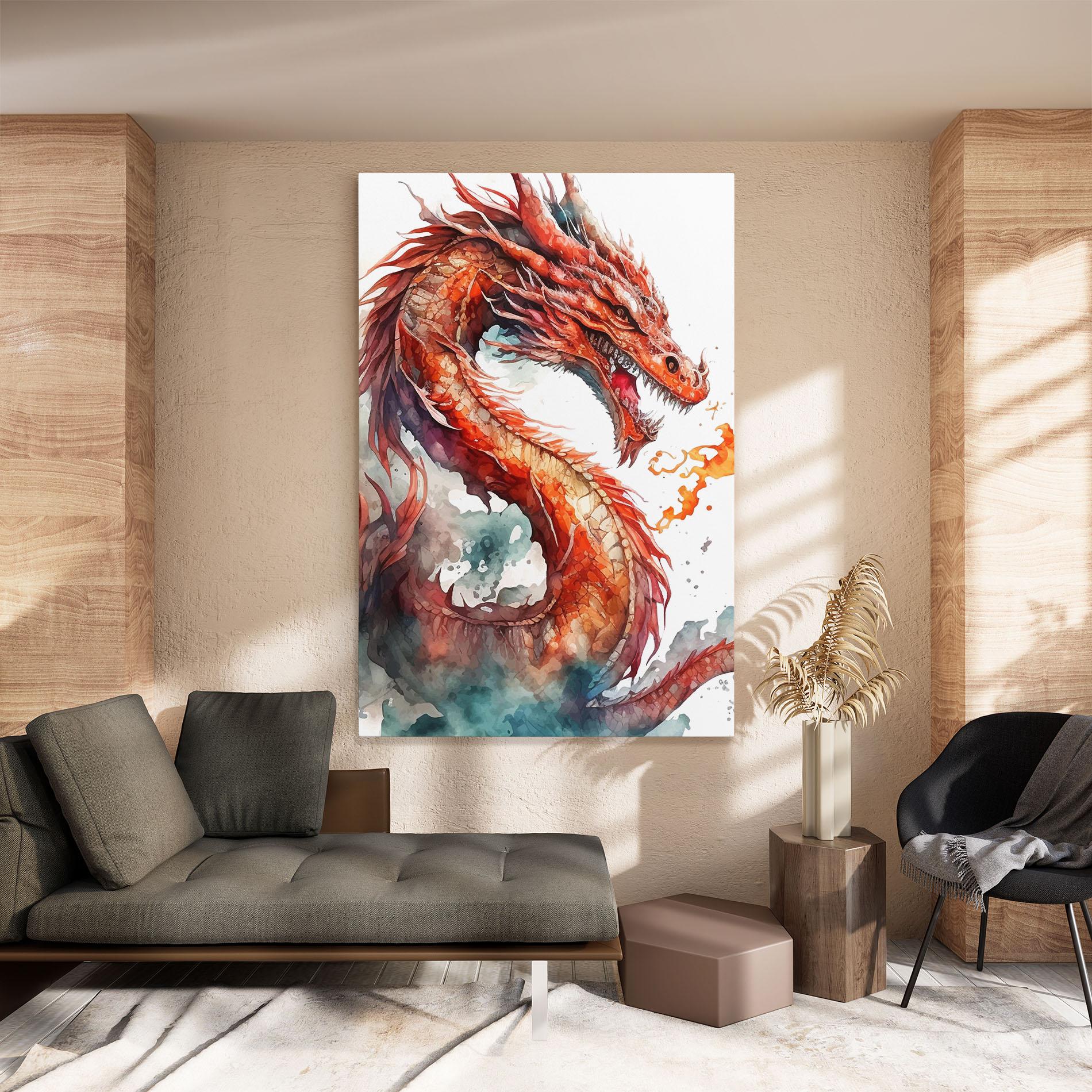 Tablou Canvas Fire Dragon mockup 8