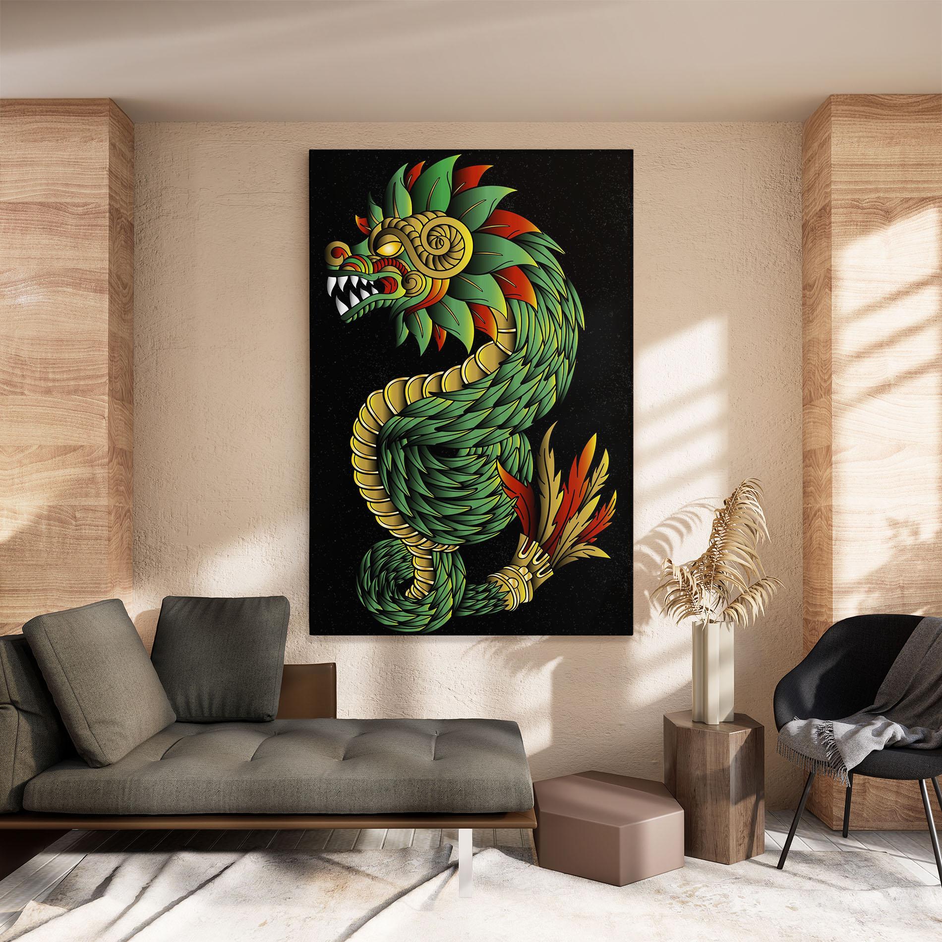 Tablou Canvas Green Yellow Dragon mockup 8