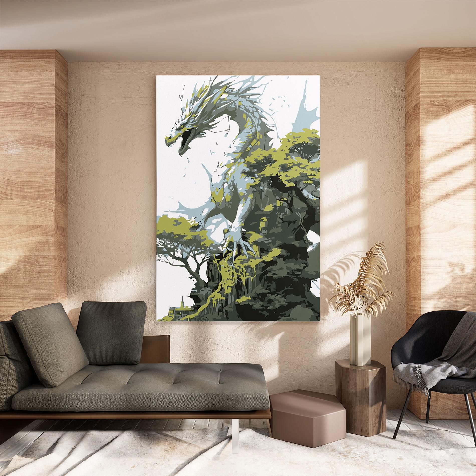 Tablou Canvas Grey Nature Dragon mockup 8