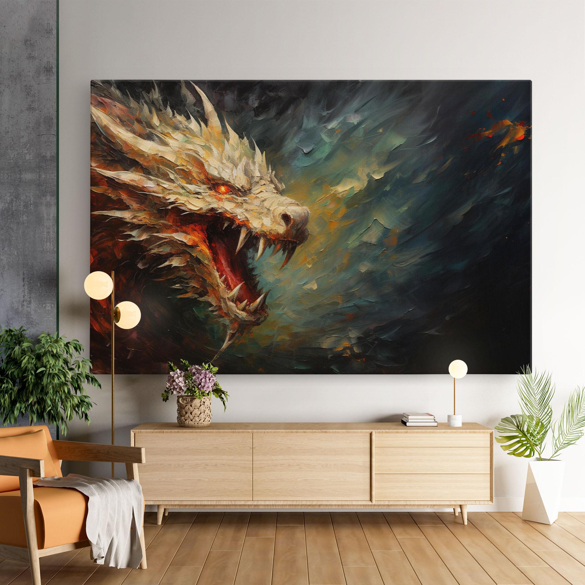 Tablou Canvas Angry Dragon Painting mockup 9