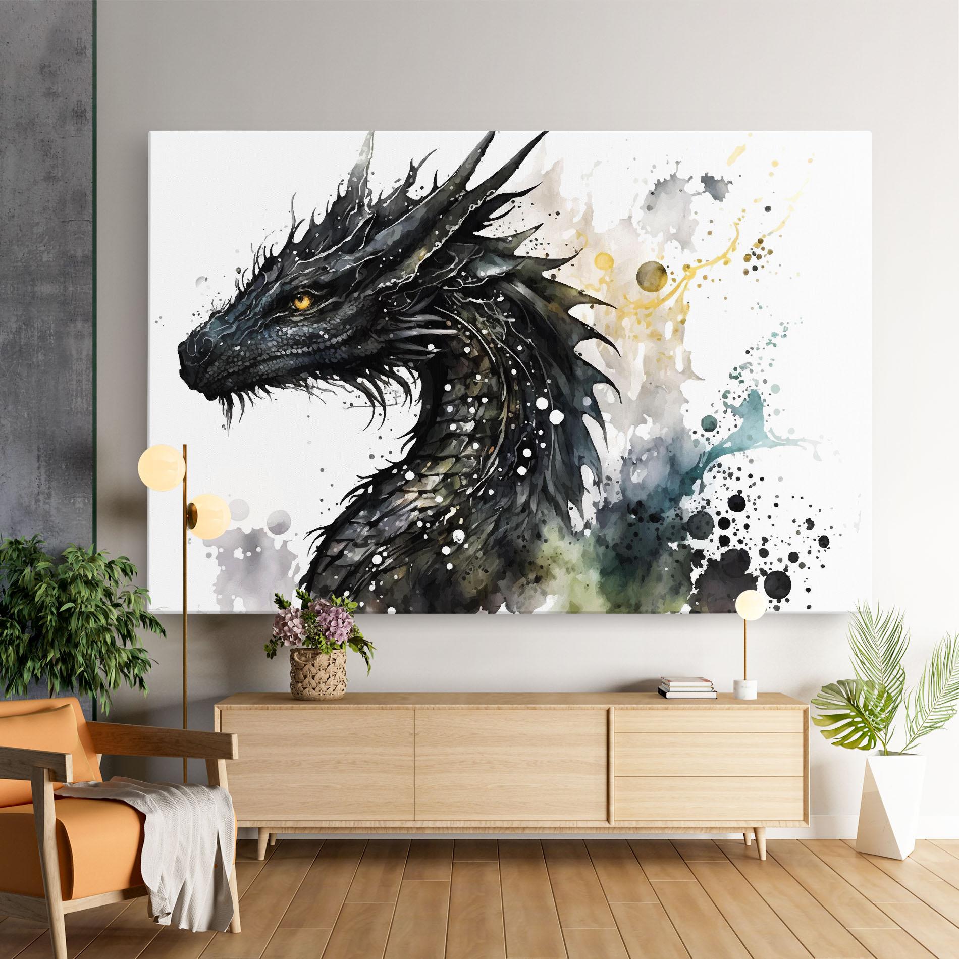Tablou Canvas Black Dragon Art mockup 9