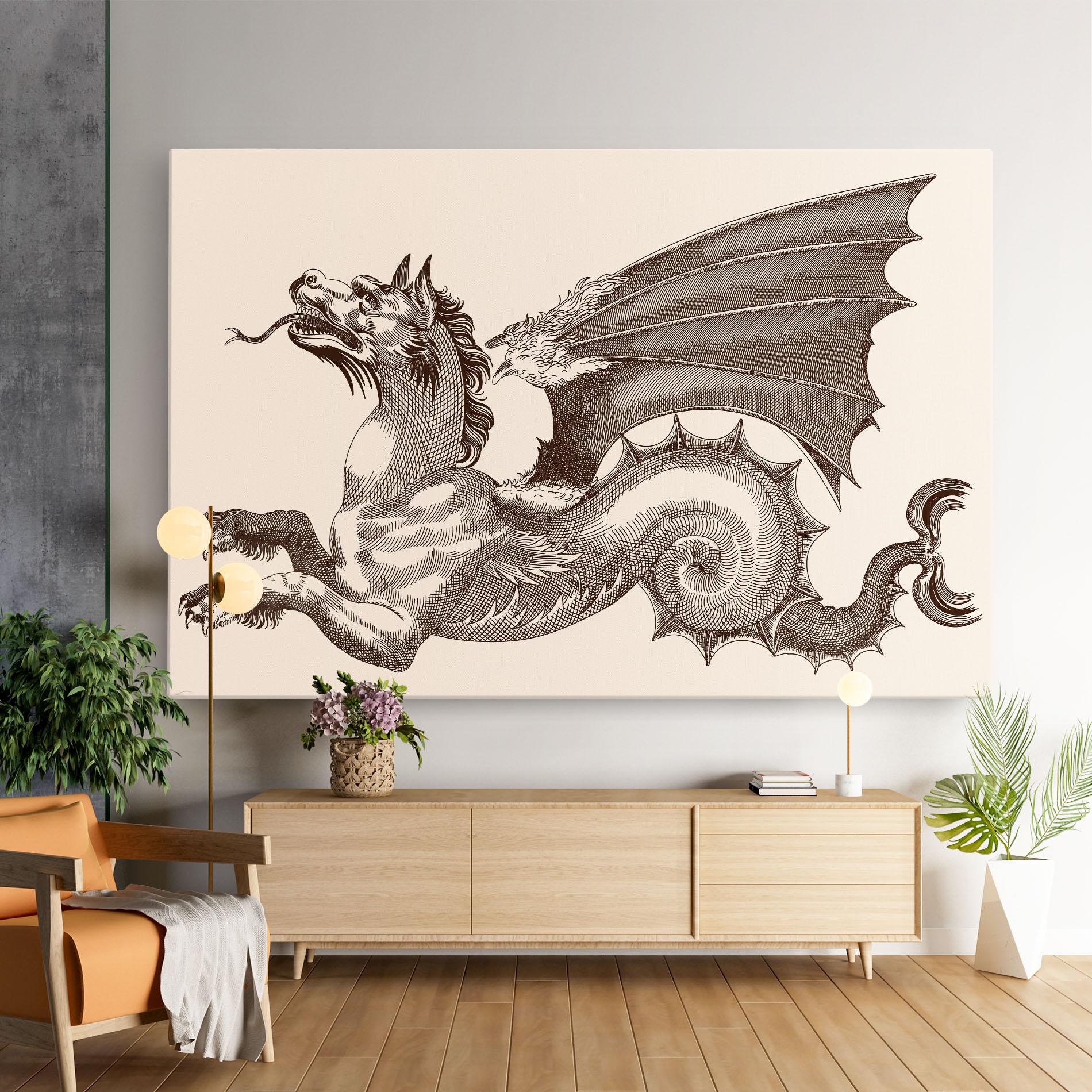 Tablou Canvas Brown Dragon mockup 9
