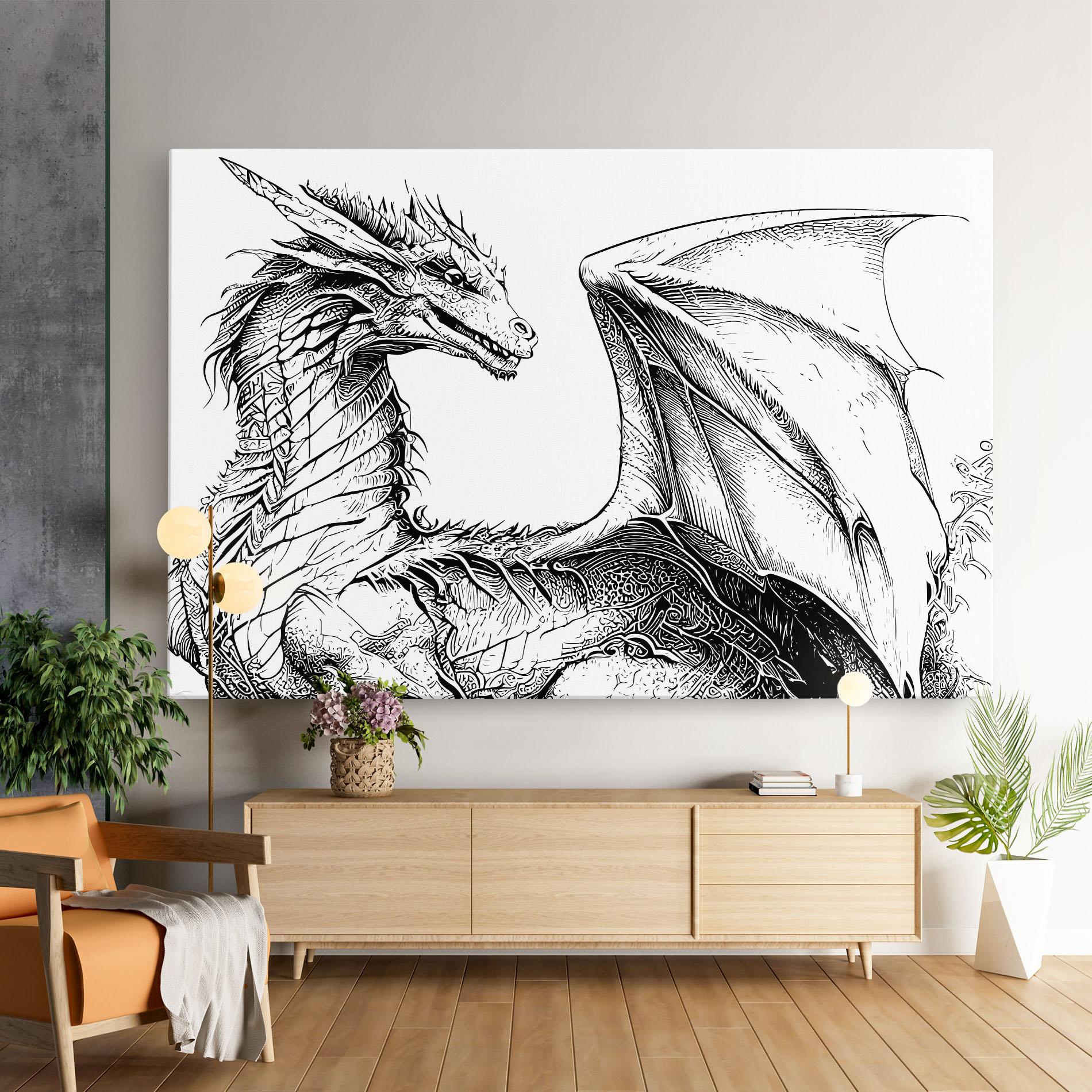 Tablou Canvas Dragon Sketch mockup 9