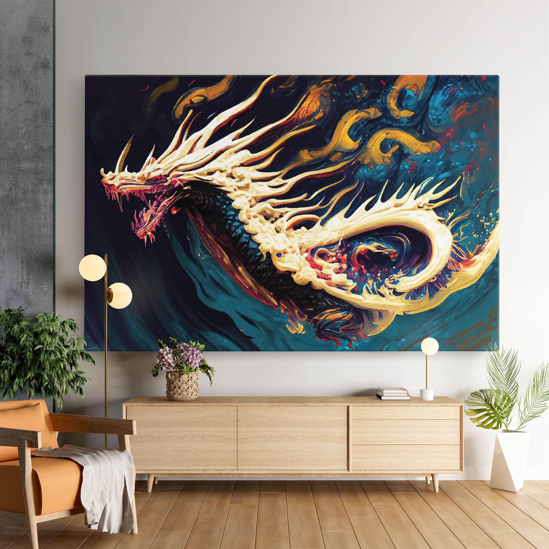 Tablou Canvas Flying Acrylic Dragon mockup 9