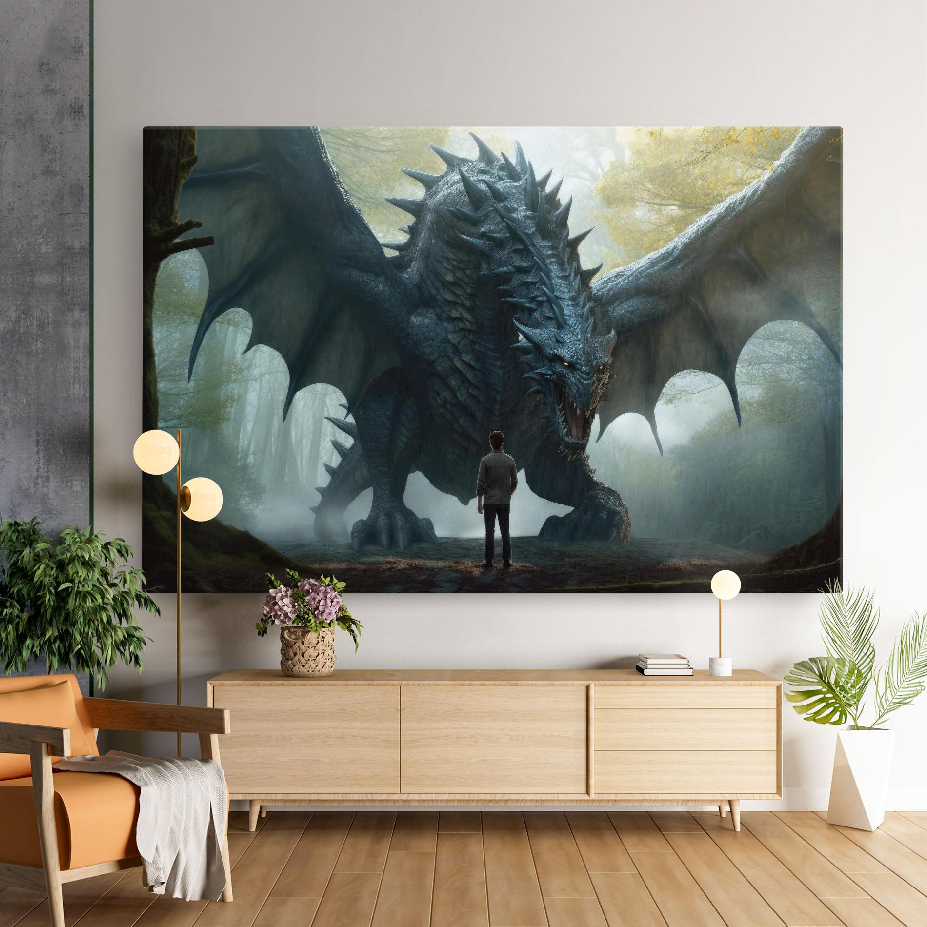Tablou Canvas Huge Dragon Fantasy mockup 9