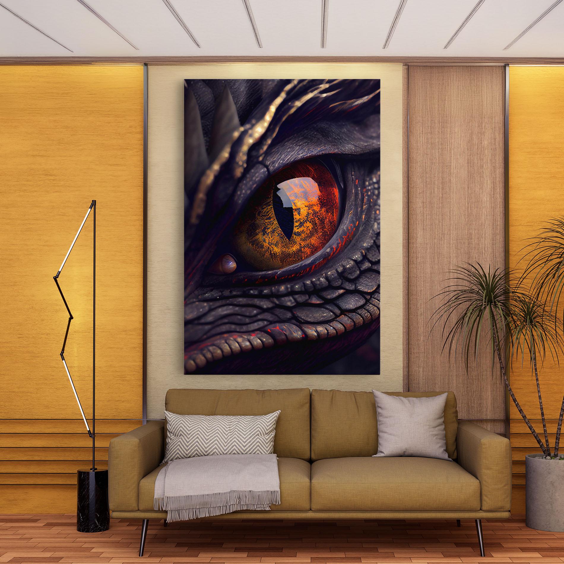 Tablou Canvas Close Up Red Eye Dragon mockup 9