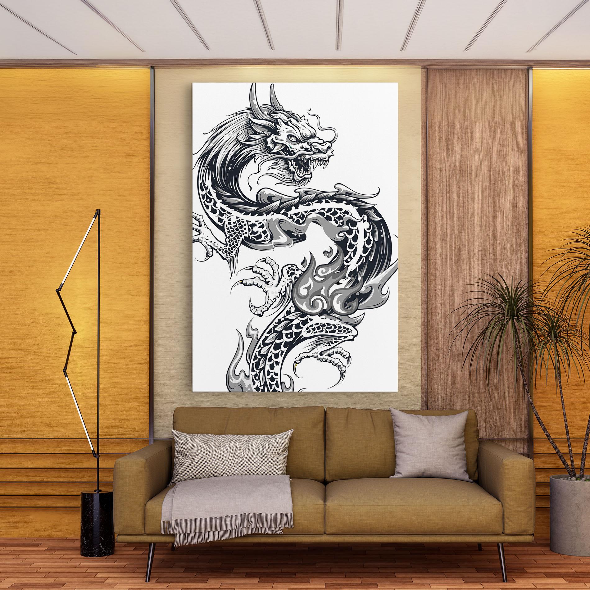 Tablou Canvas Dragon Line mockup 9