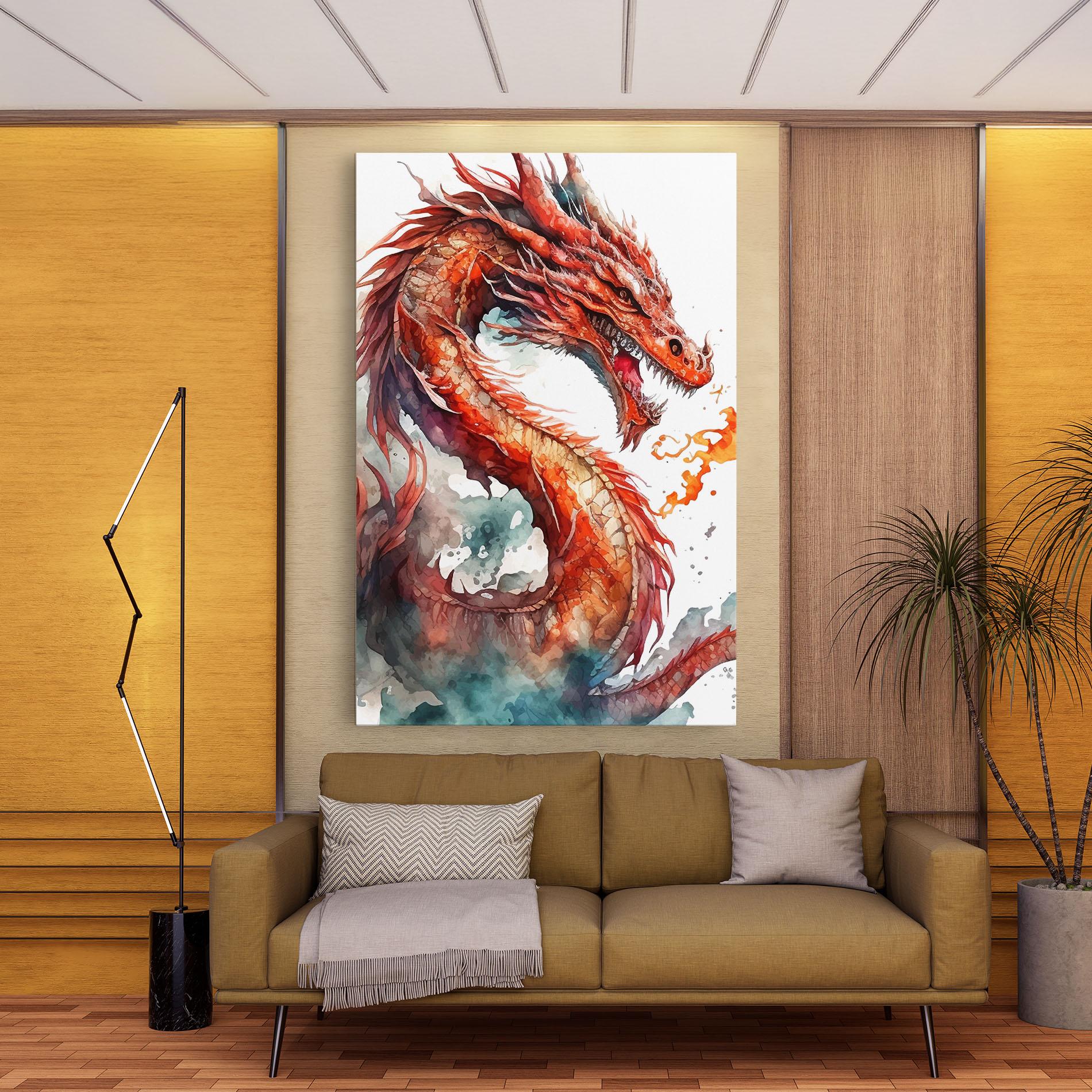 Tablou Canvas Fire Dragon mockup 9