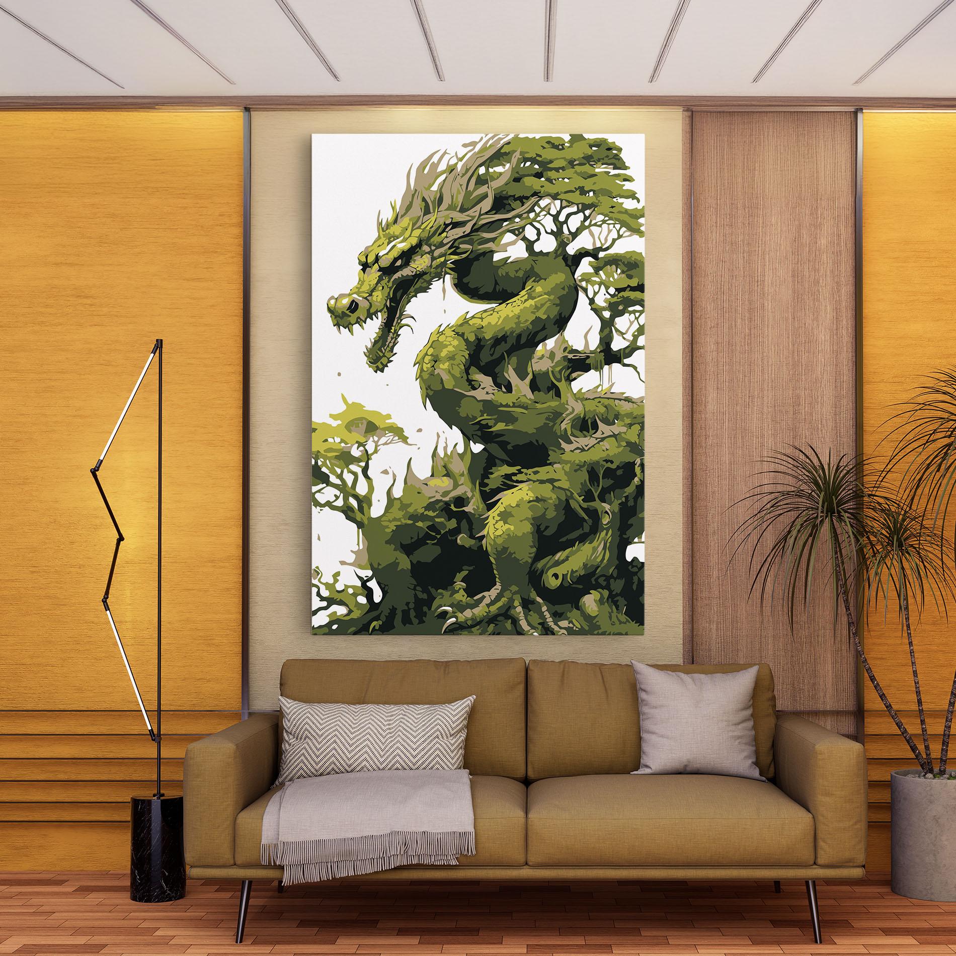 Tablou Canvas Green Nature Dragon mockup 9