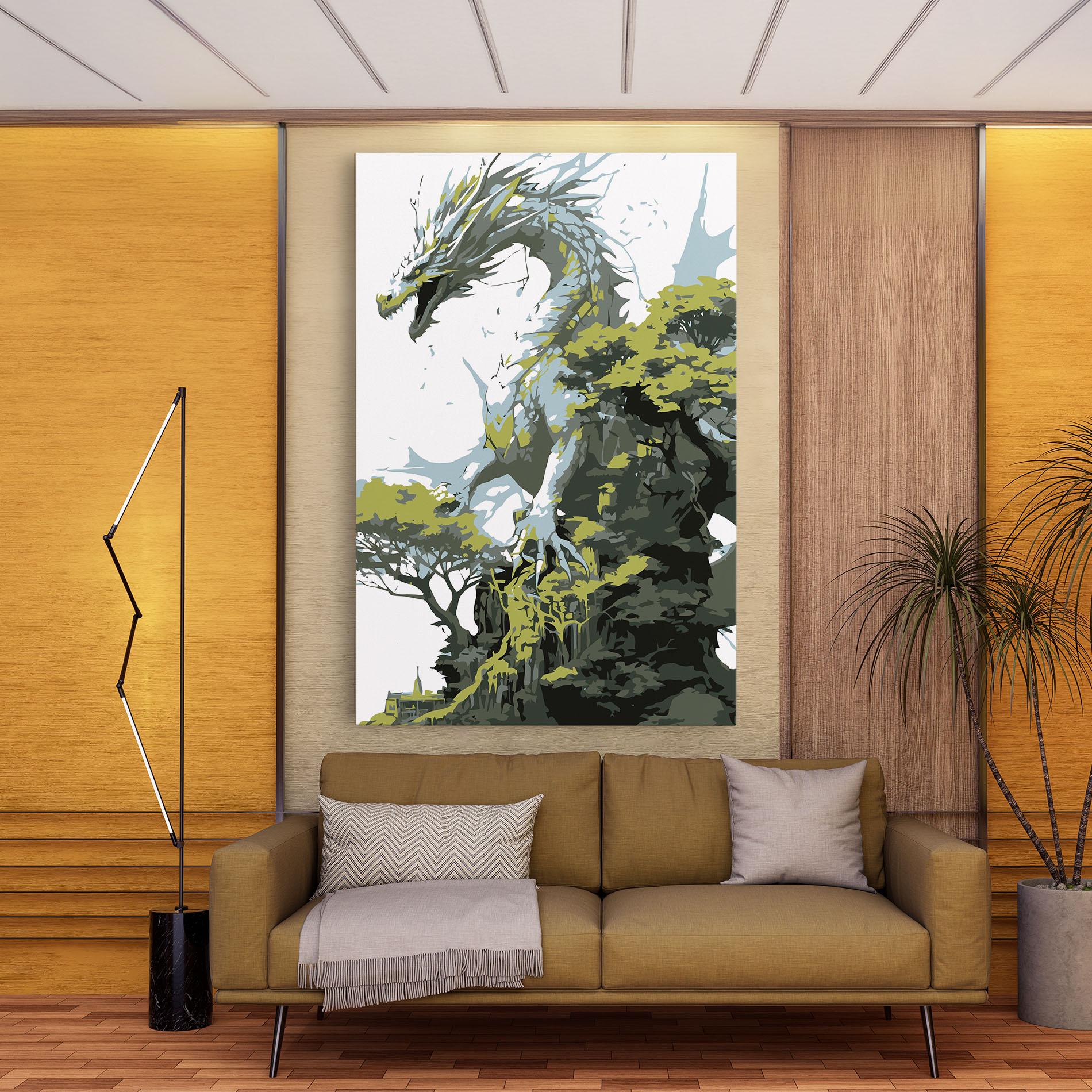 Tablou Canvas Grey Nature Dragon mockup 9