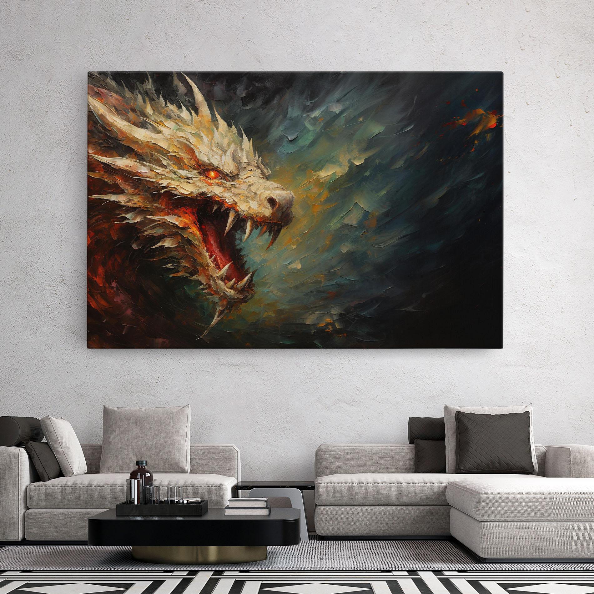 Tablou Canvas Angry Dragon Painting mockup 2