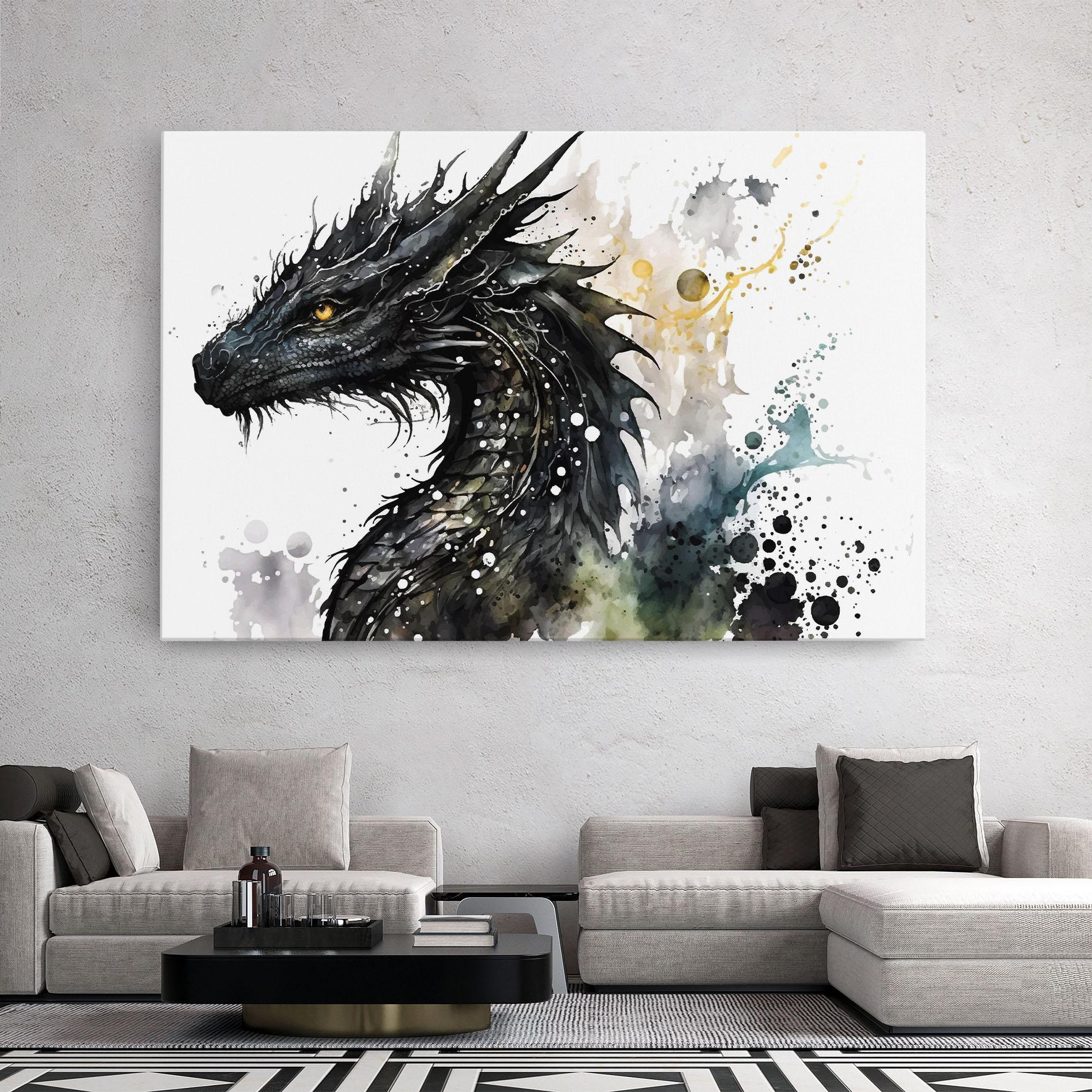 Tablou Canvas Black Dragon Art mockup 2