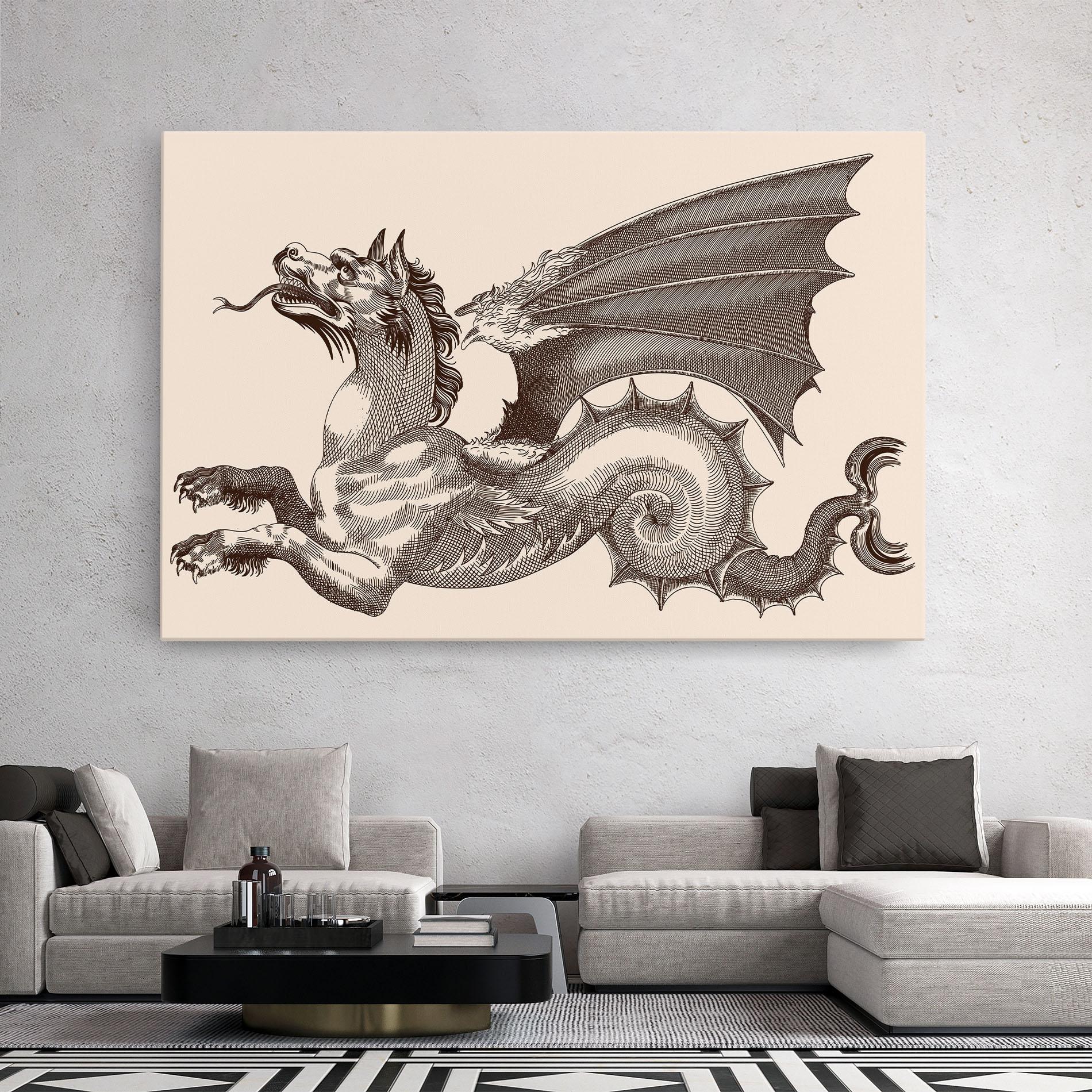 Tablou Canvas Brown Dragon mockup 2